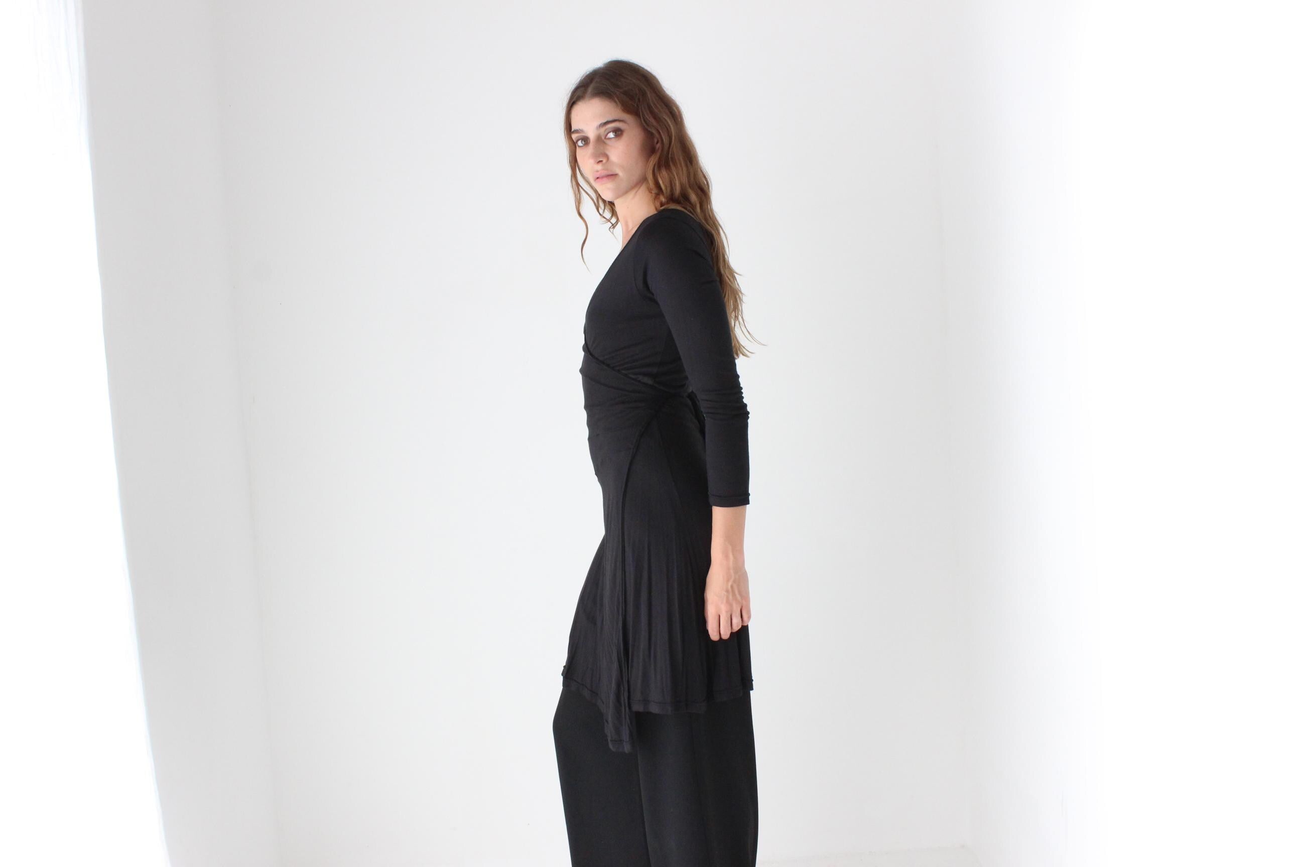 90s Stretch Jersey Balletcore / Yoga Wrap Dress