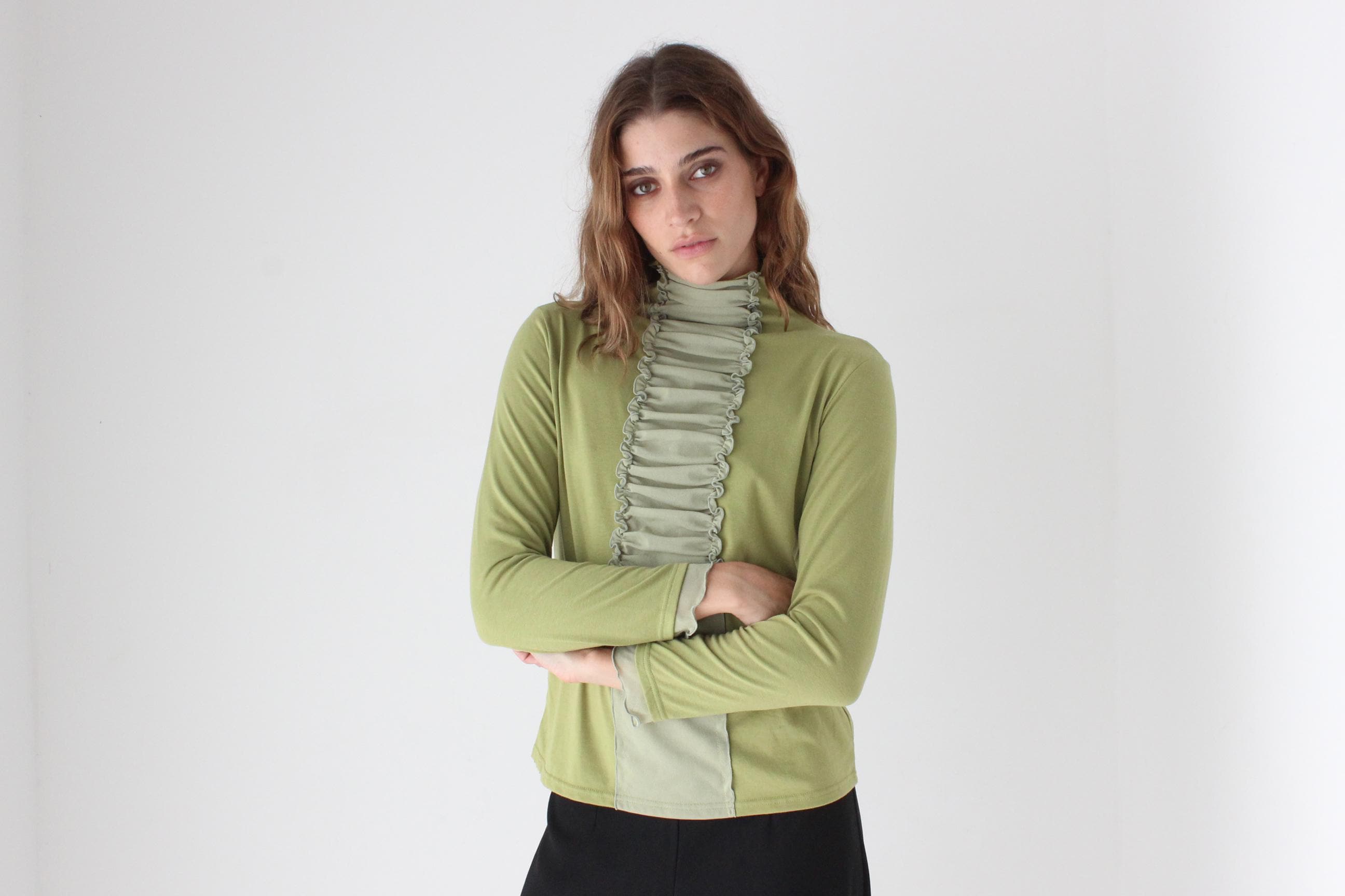 Futuristic Y2K Ruched Tulle Textural Top