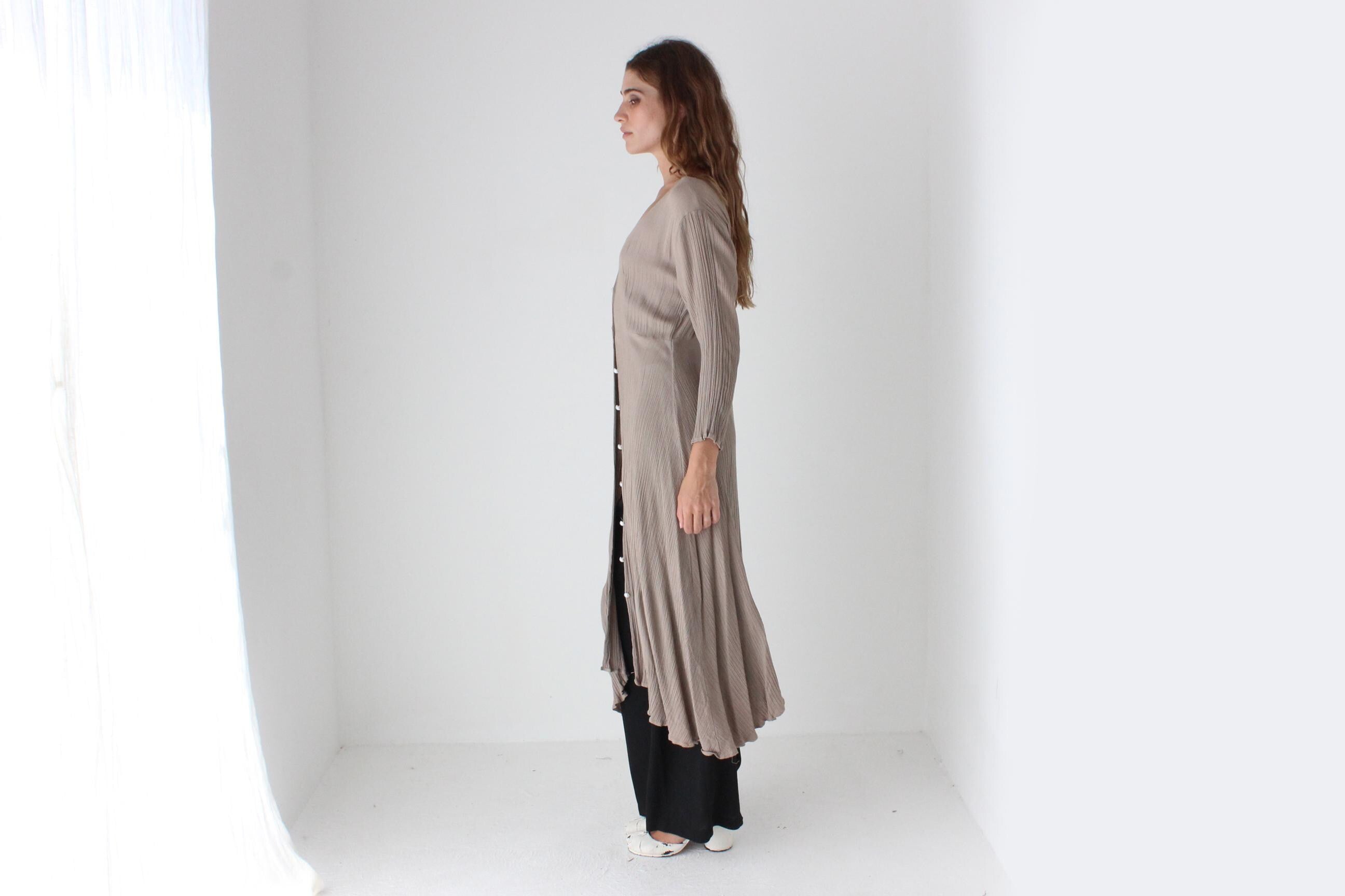 Versatile 90s Mauve Gauze Button Front Top / Dress
