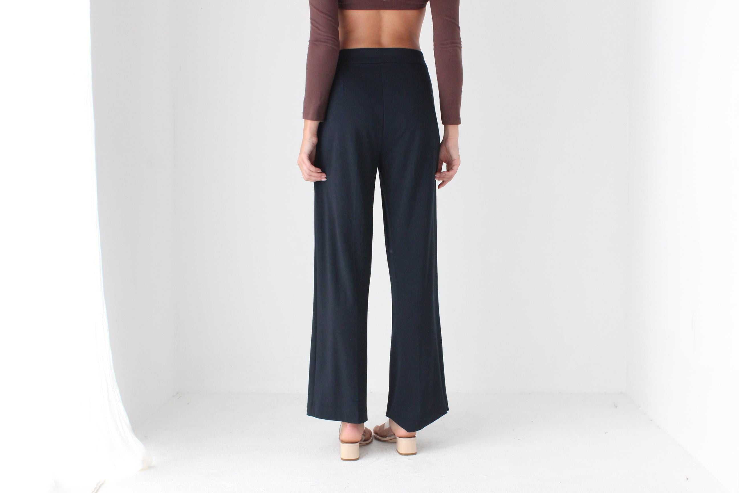 Super Comfy 90s Navy Jersey Wide Leg Pants
