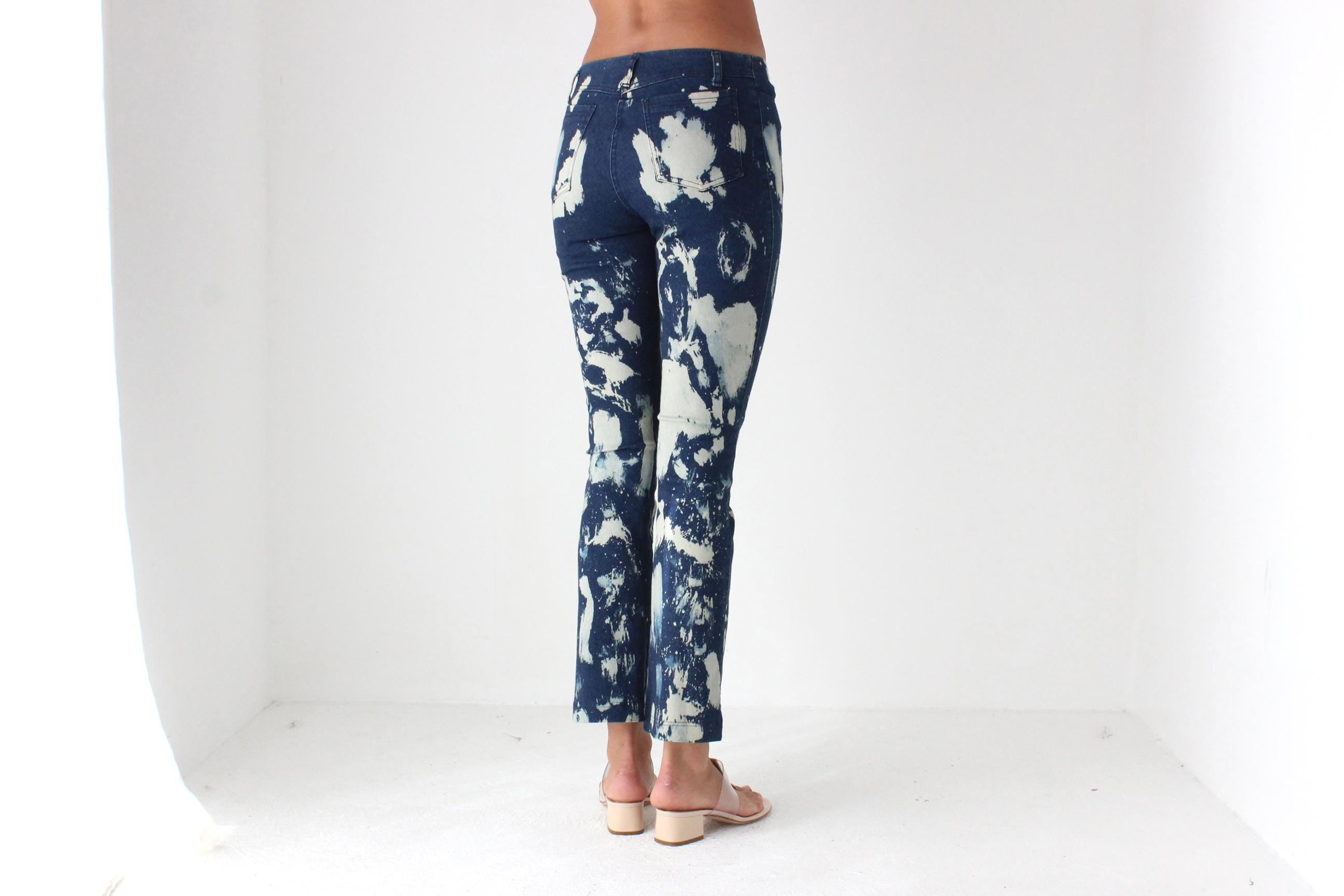 Y2K Stretch Bleached Spatter Jeans