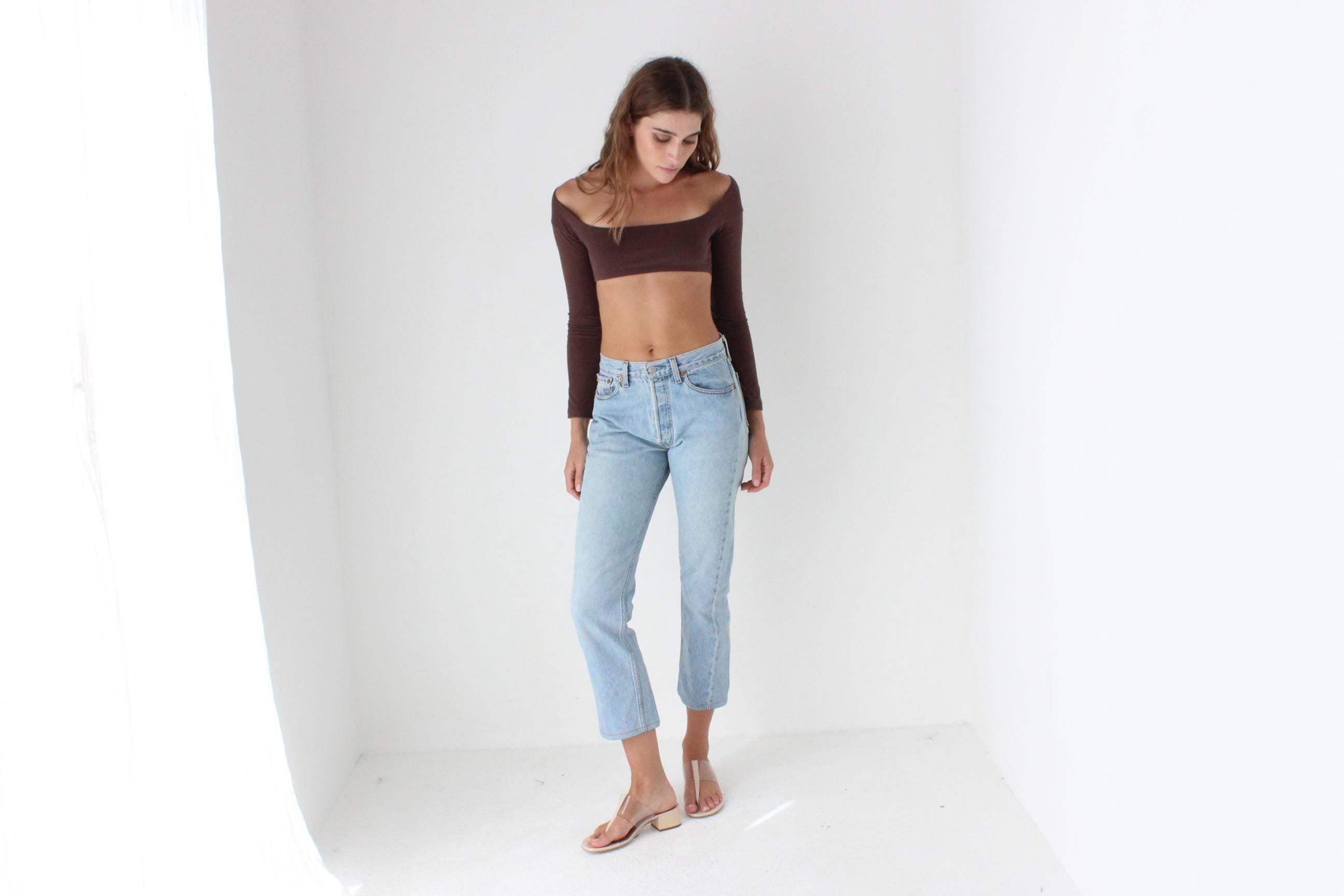 1997 LEVIS Stone Wash Cropped 501 Jeans