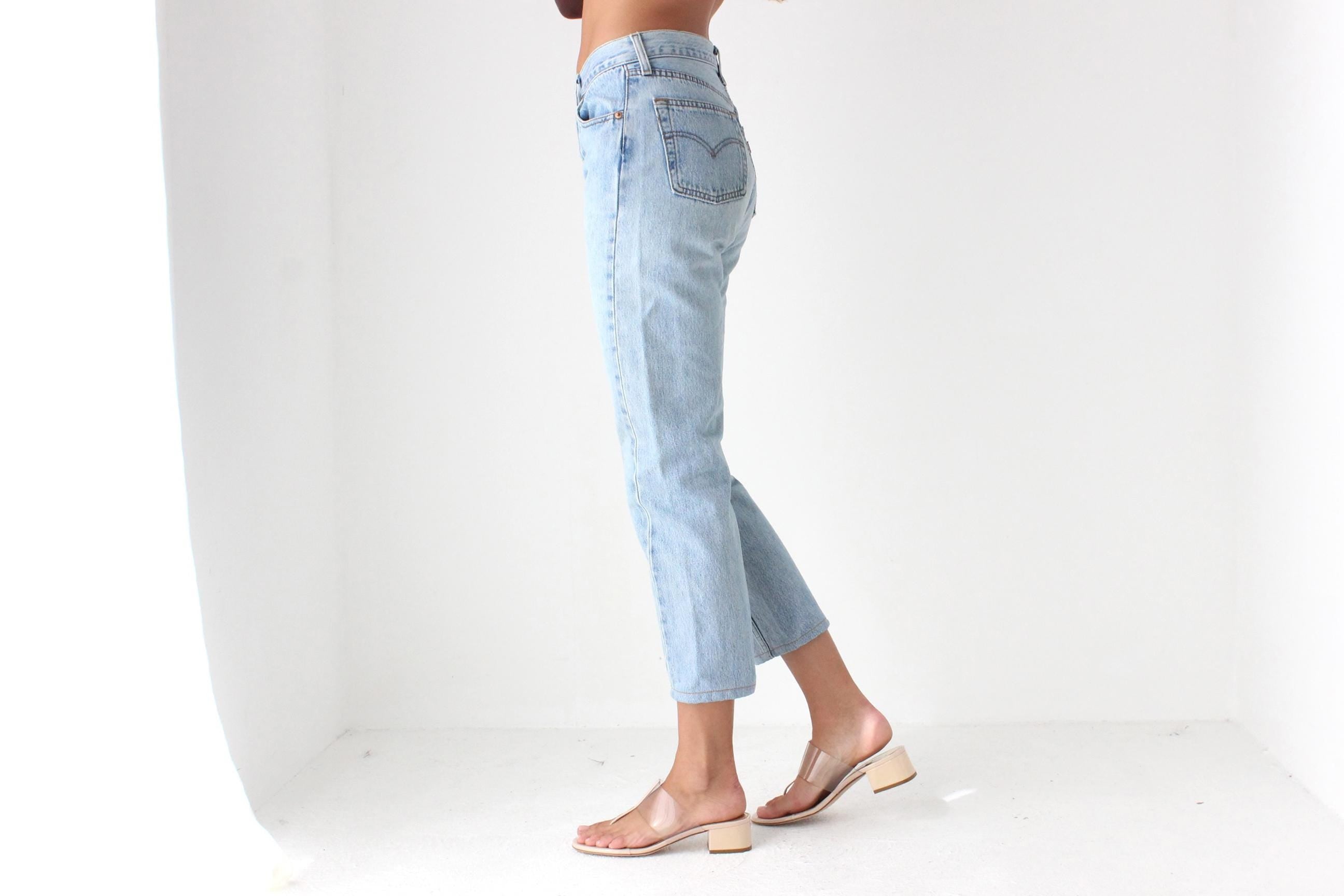 1997 LEVIS Stone Wash Cropped 501 Jeans