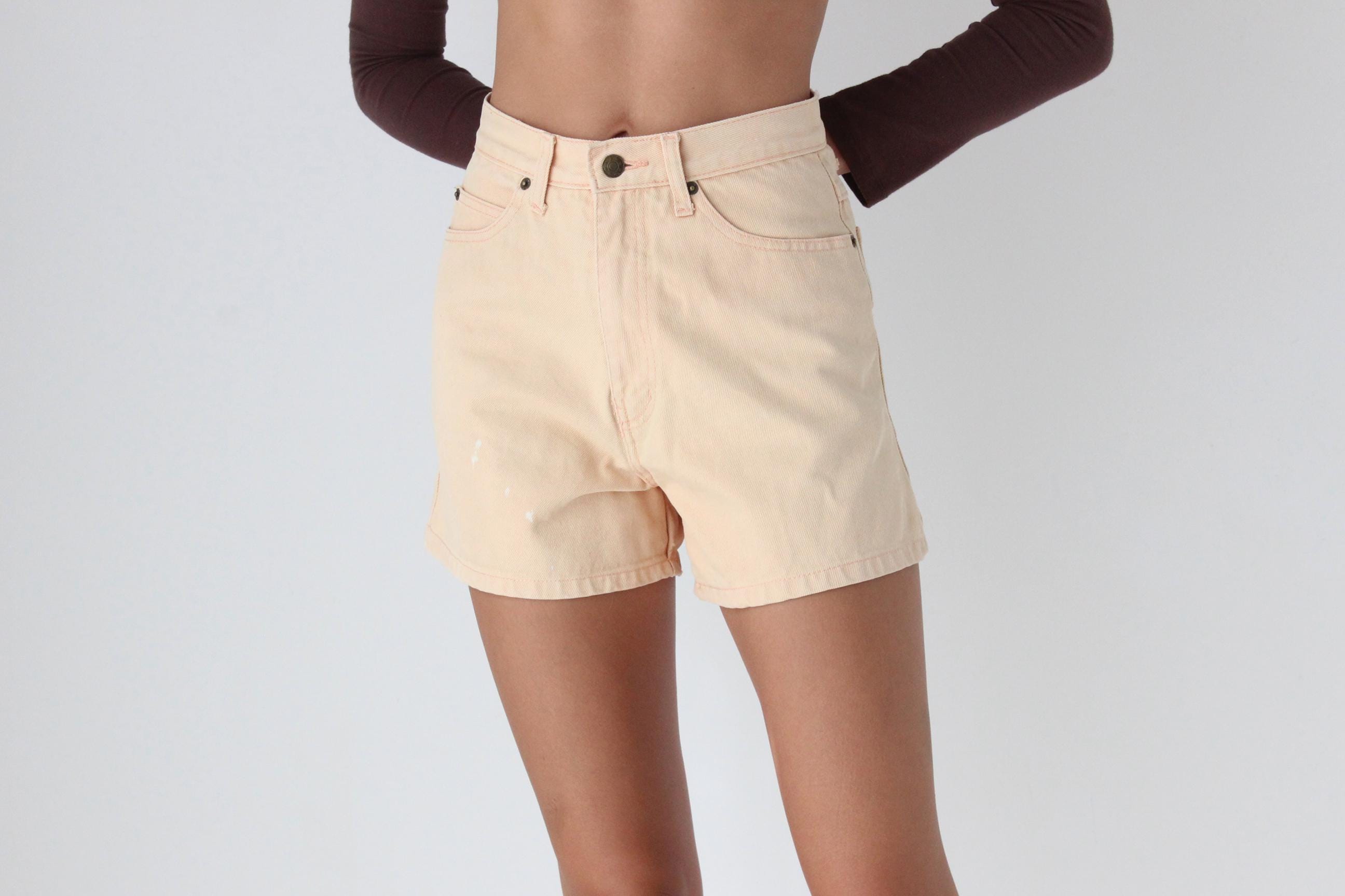 Cutest 80s Pastel Peach Denim Shorts