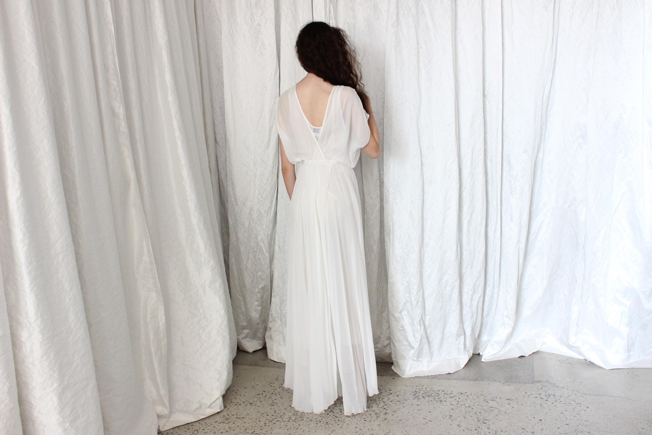 Contemporary Italian Designer Forte Forte Wispy White Silk Gown