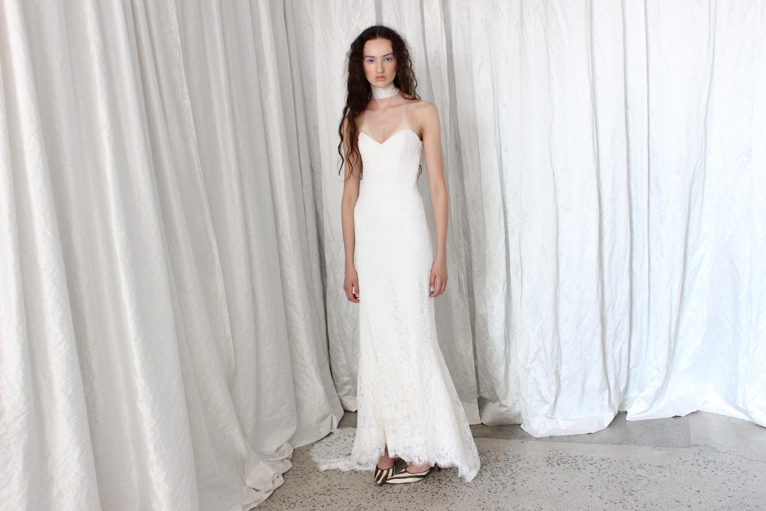 2000s Anna Maier Bridal Couture Lace Gown
