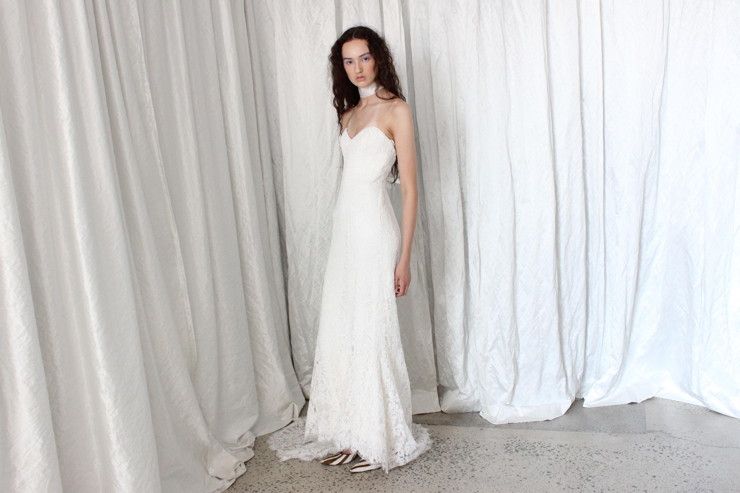 2000s Anna Maier Bridal Couture Lace Gown