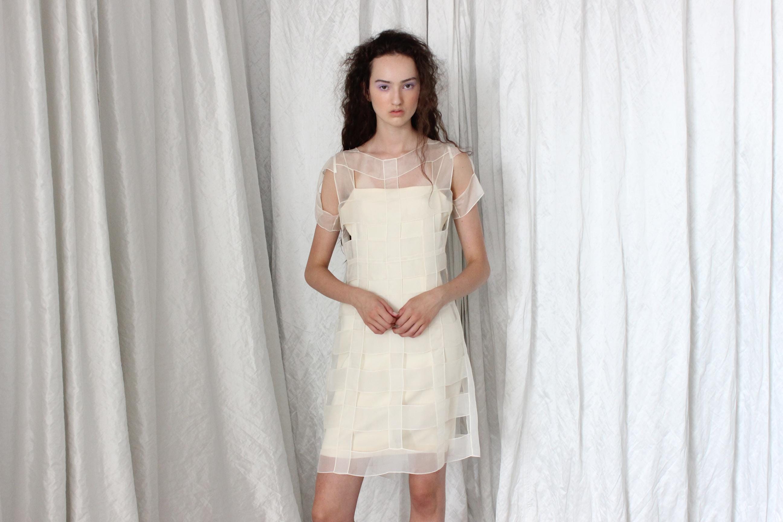 90s Morgane Le Fey Organza Lattice Mini