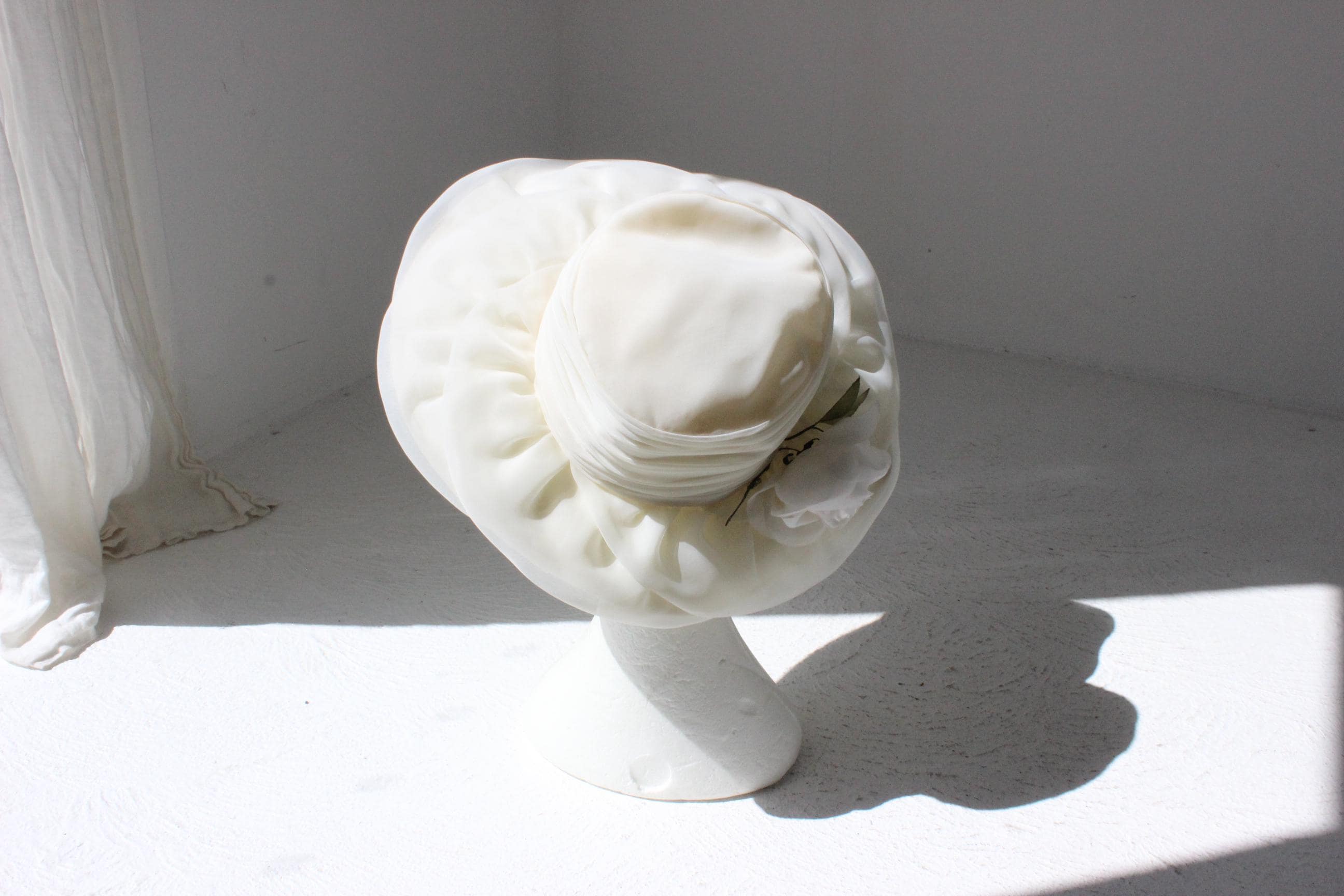 70s Bianca Jagger Ivory Wide Brim Hat
