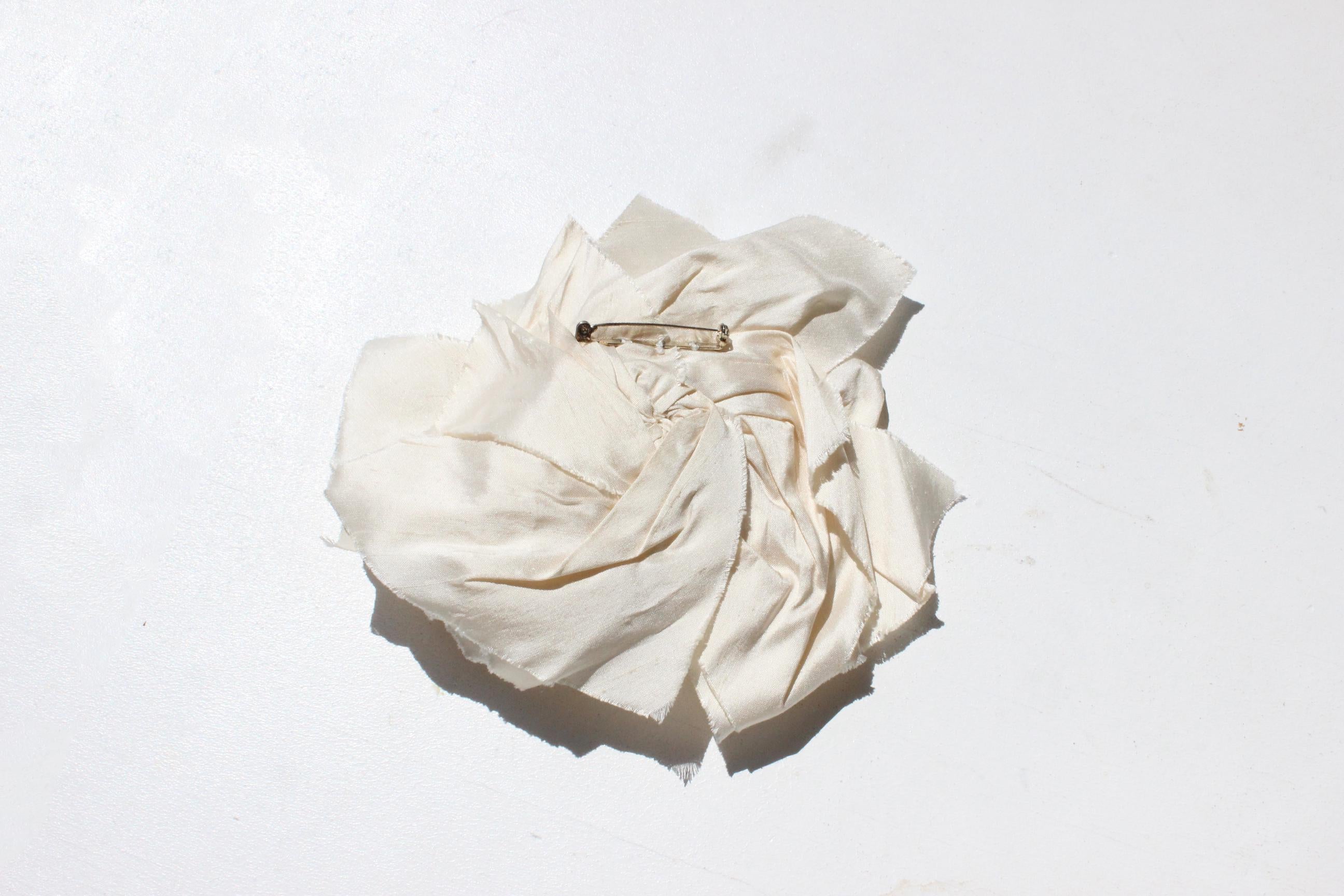 Vintage Silk Dupion Oversized Rosette Brooch