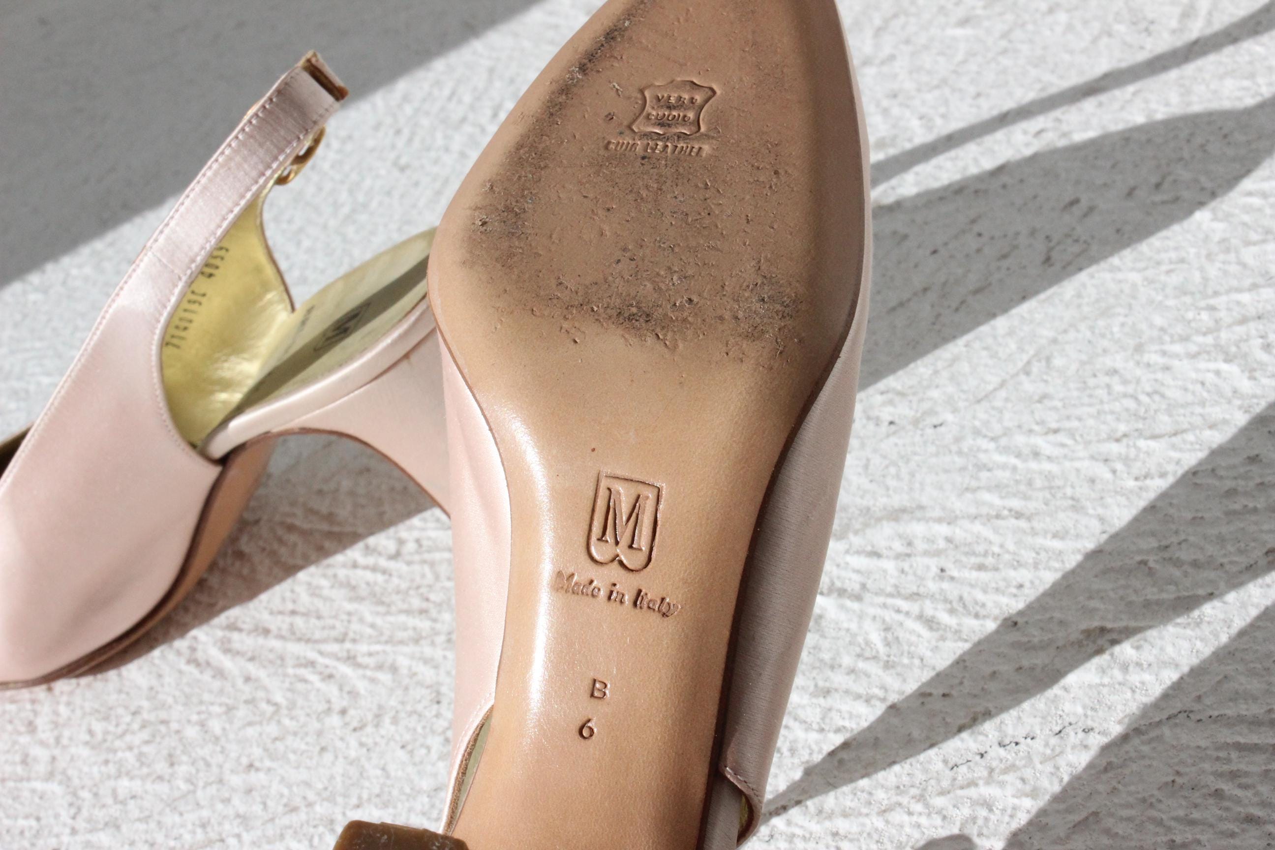 90s Bruno Magli Ballet Pink Satin Heels - Euro 36