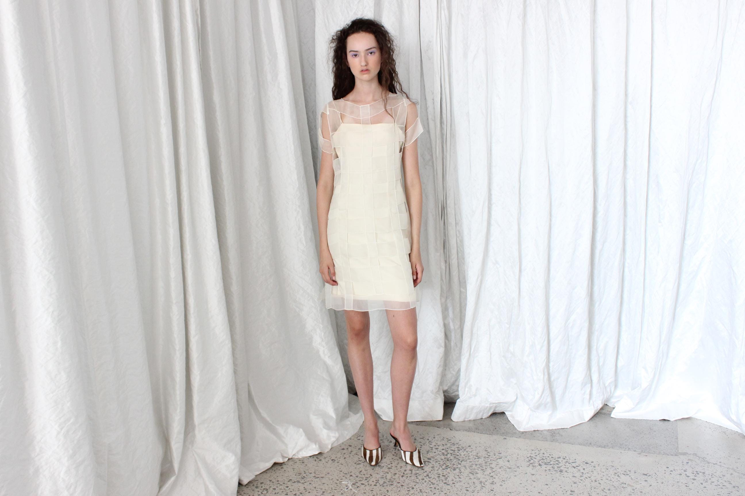 90s Morgane Le Fey Organza Lattice Mini
