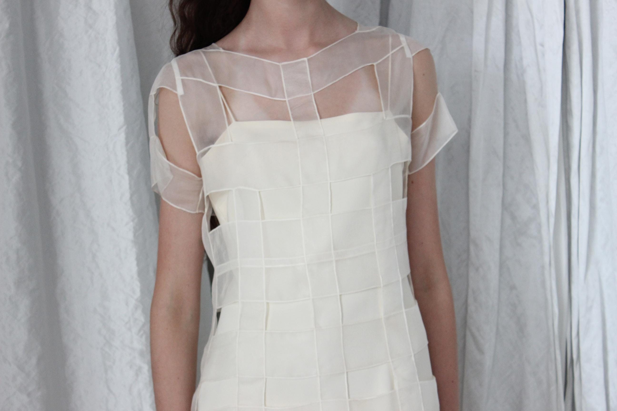 90s Morgane Le Fey Organza Lattice Mini