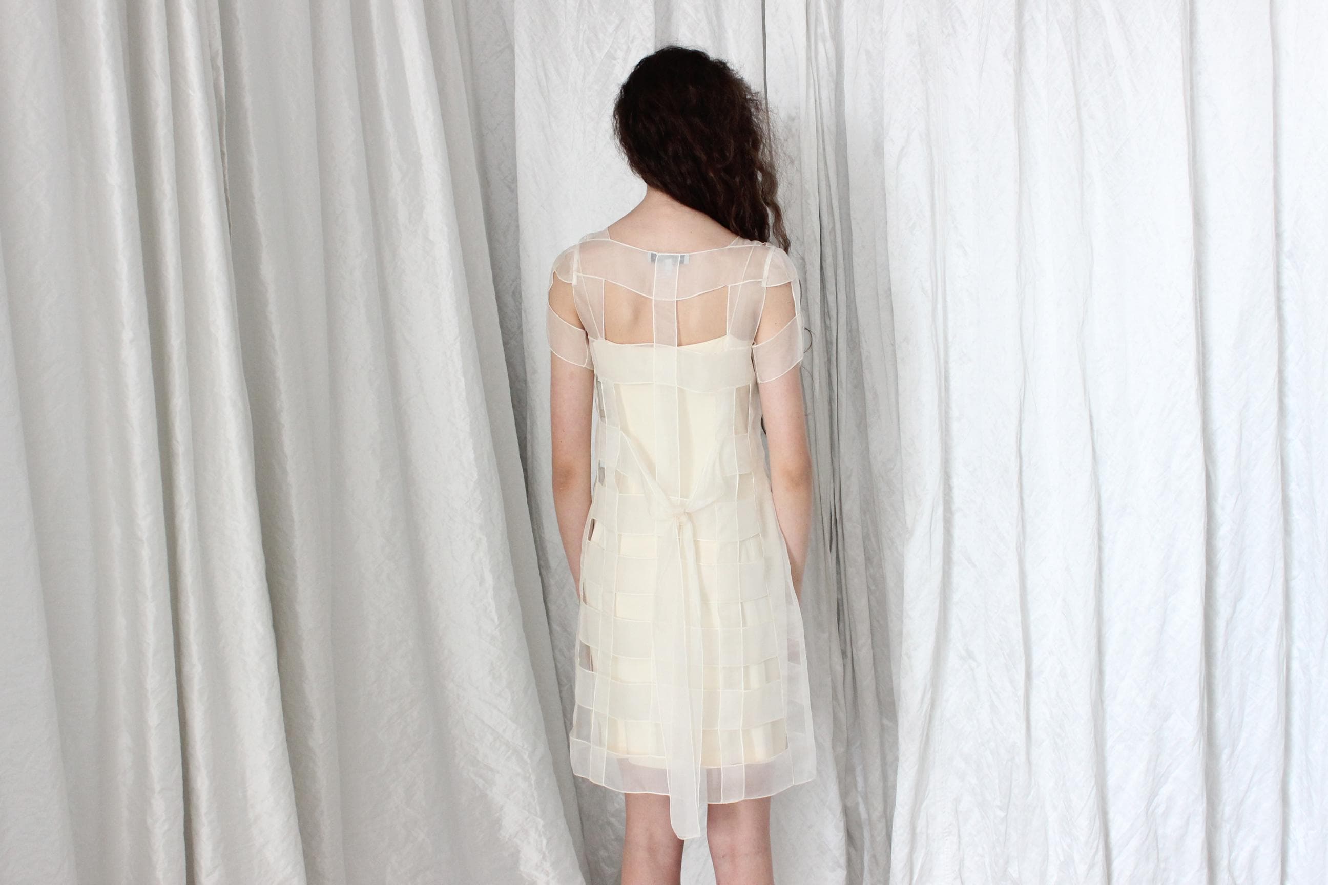 90s Morgane Le Fey Organza Lattice Mini