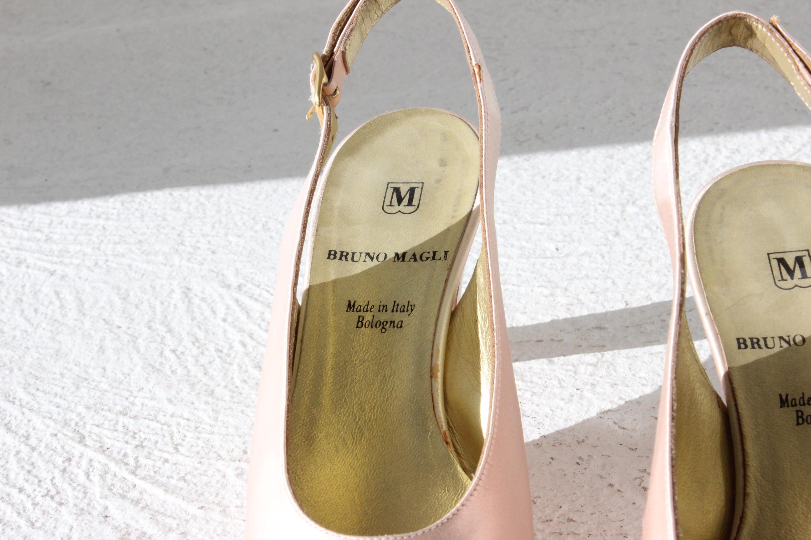 90s Bruno Magli Ballet Pink Satin Heels - Euro 36