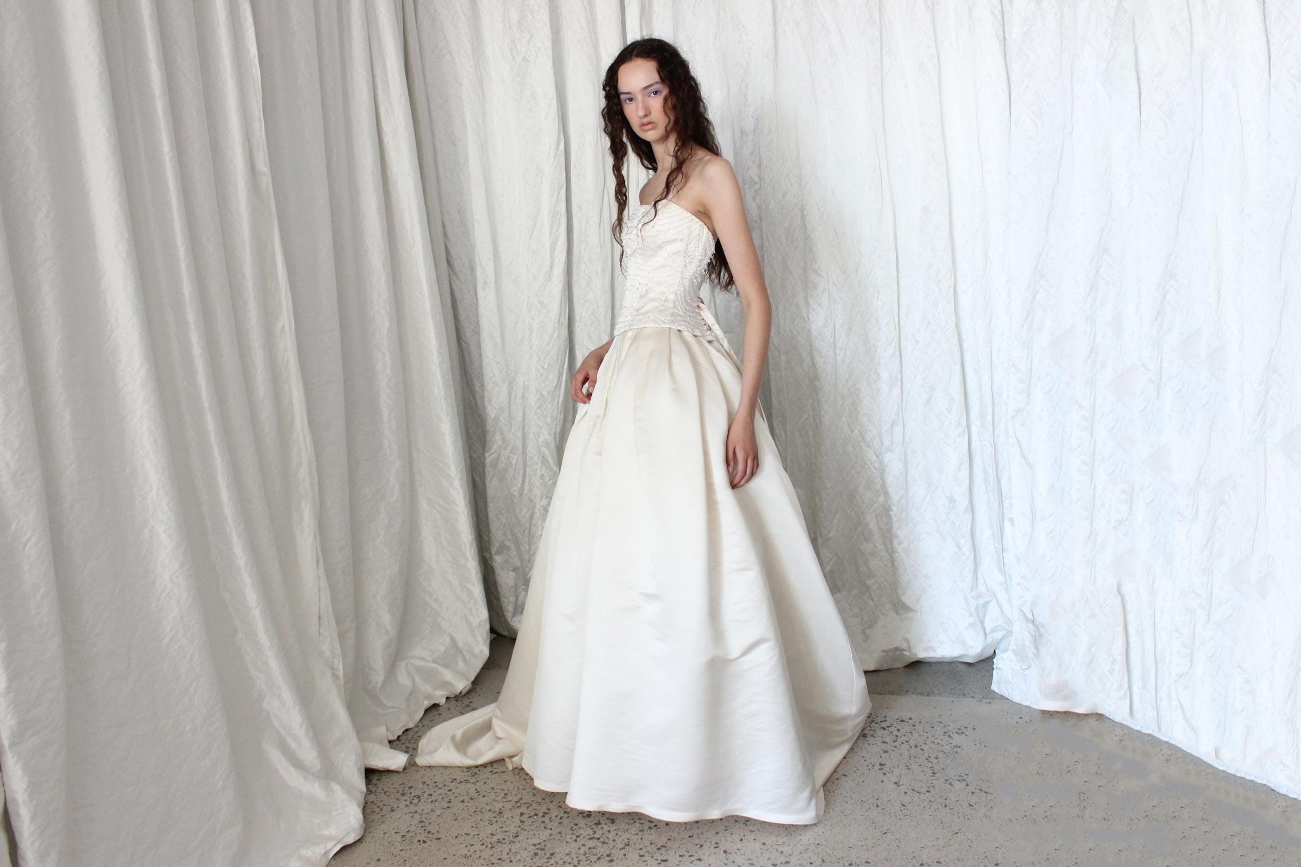 90s Duchess Silk Two Piece Corset & Skirt Set