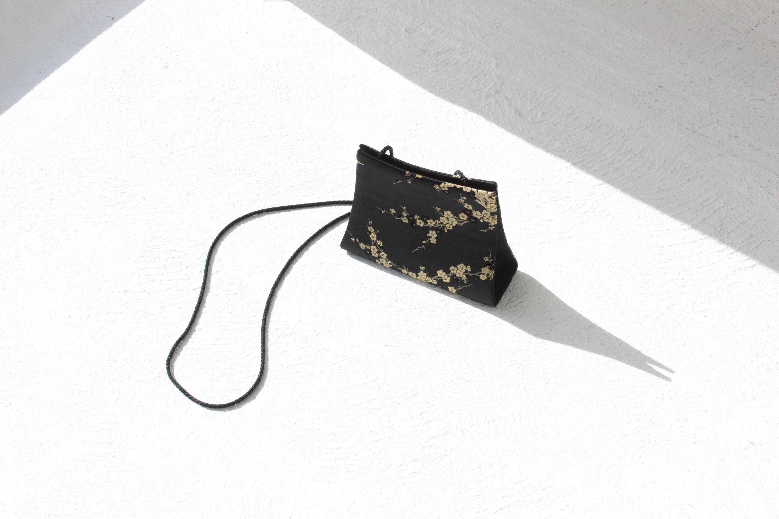 90s Chinese Satin Structured Mini Bag
