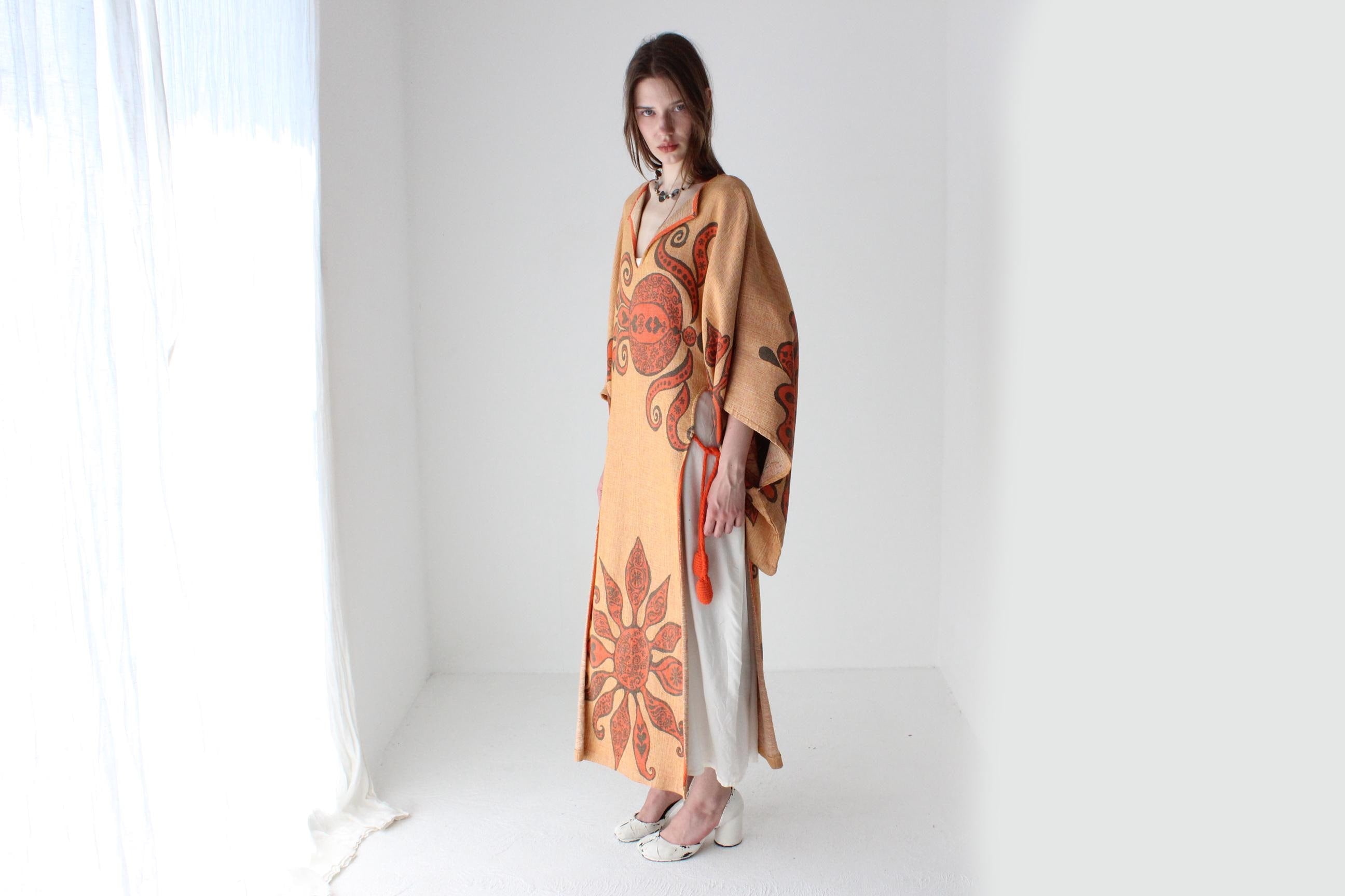 70s Woven Abstract Kaftan