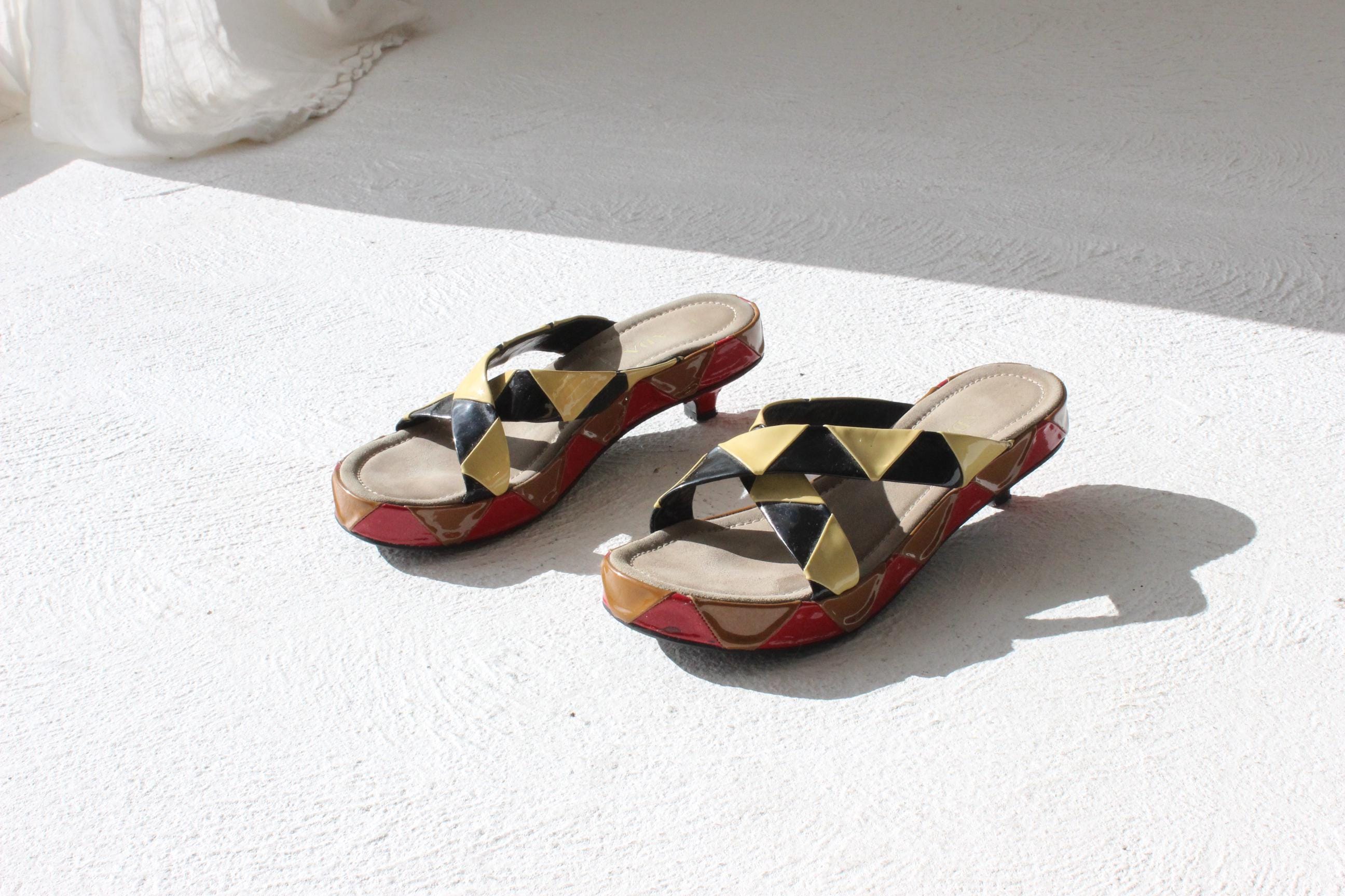 2004 Archival Prada Zig Zag Leather Sandals ~ Euro 39.5