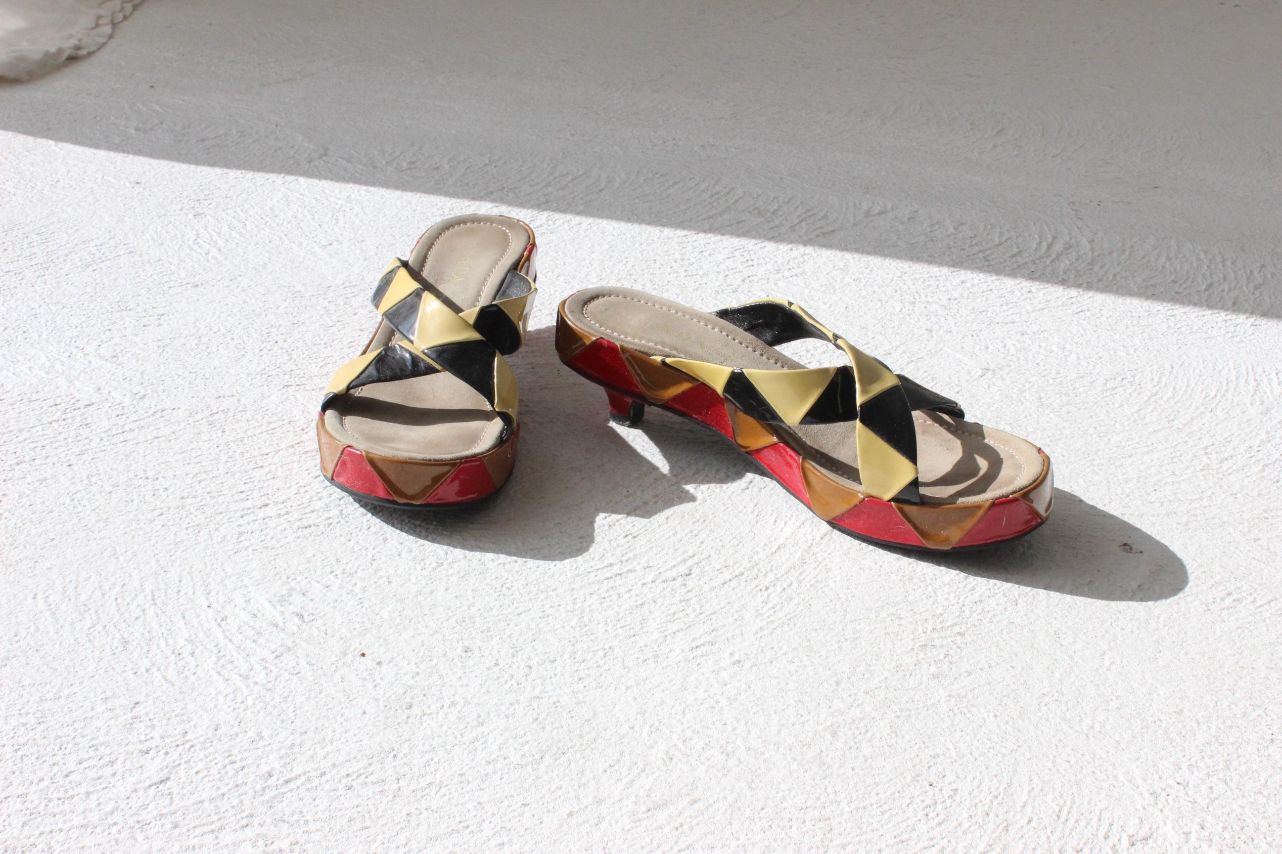 2004 Archival Prada Zig Zag Leather Sandals ~ Euro 39.5