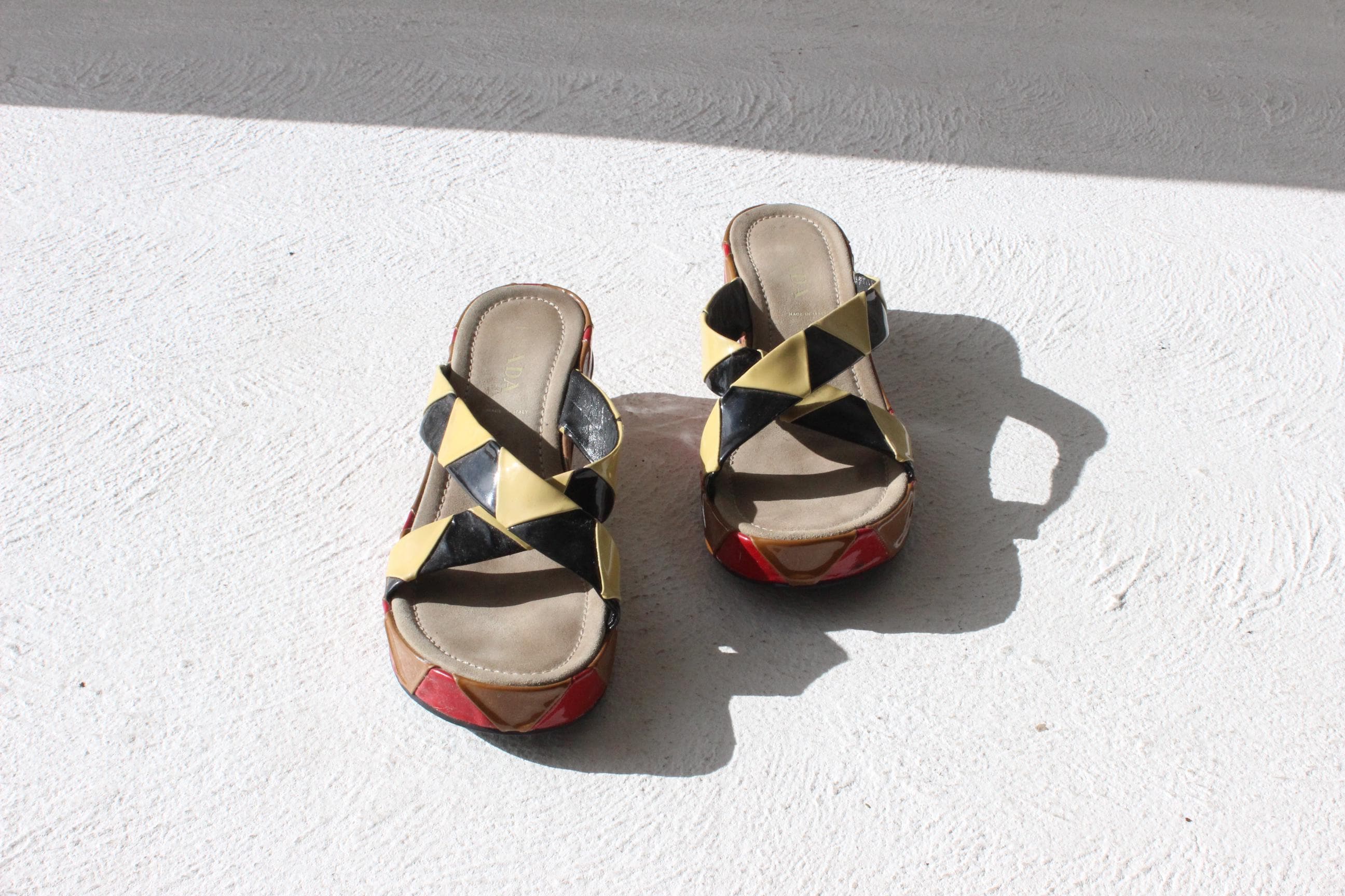 2004 Archival Prada Zig Zag Leather Sandals ~ Euro 39.5