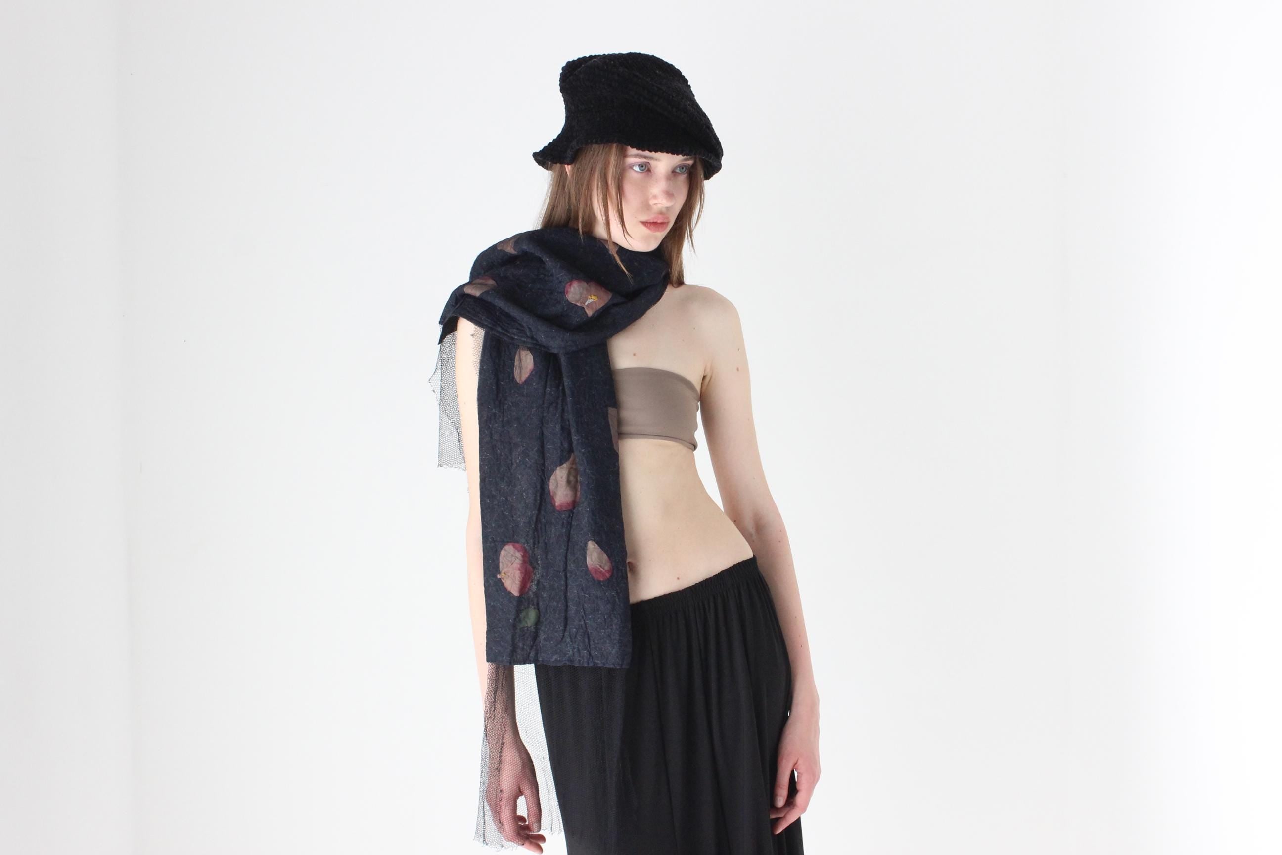 Arty 90s 'Pressed Dried Flower' Scarf
