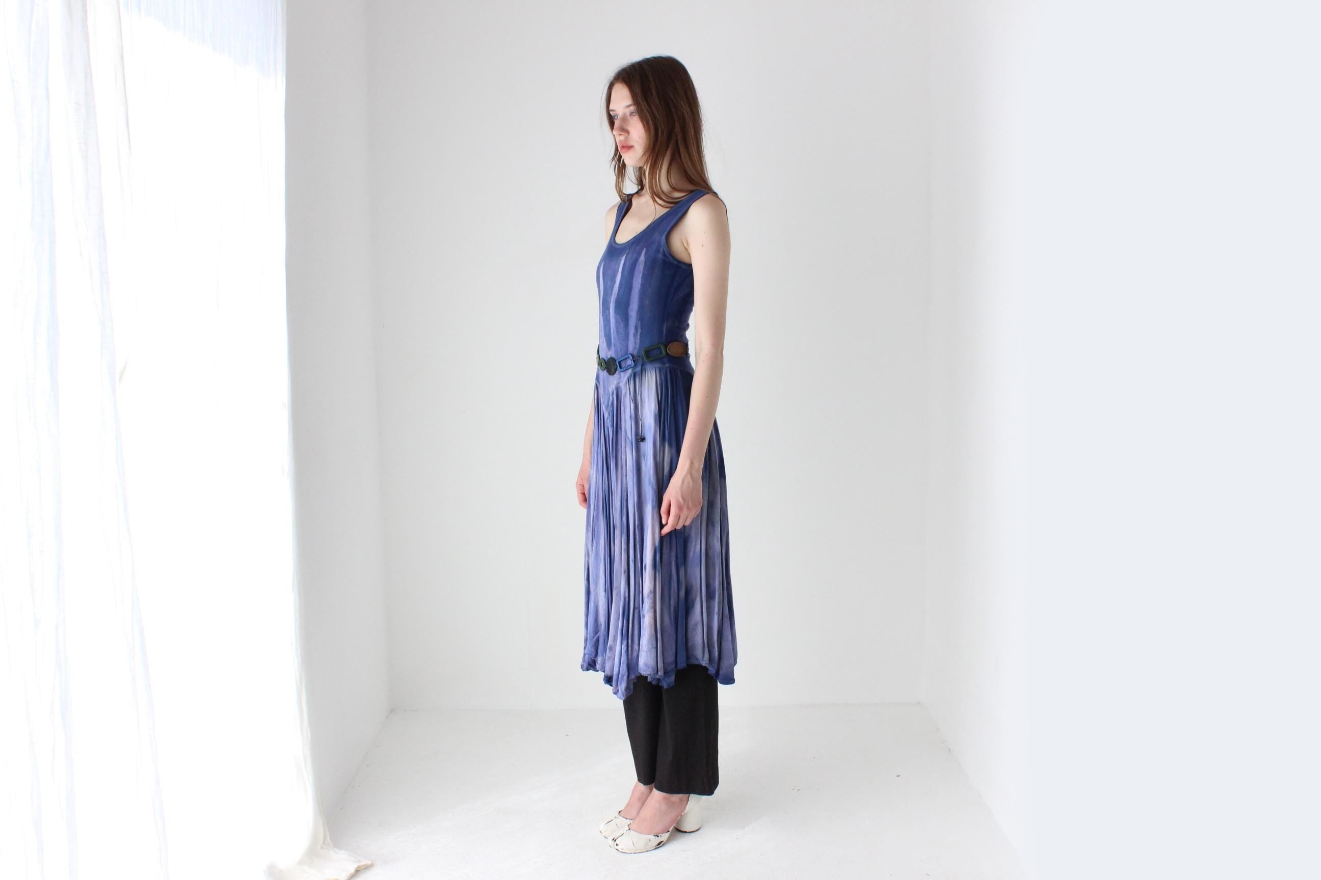 Coolest 90s Tie Dye Stretch Cotton Dress