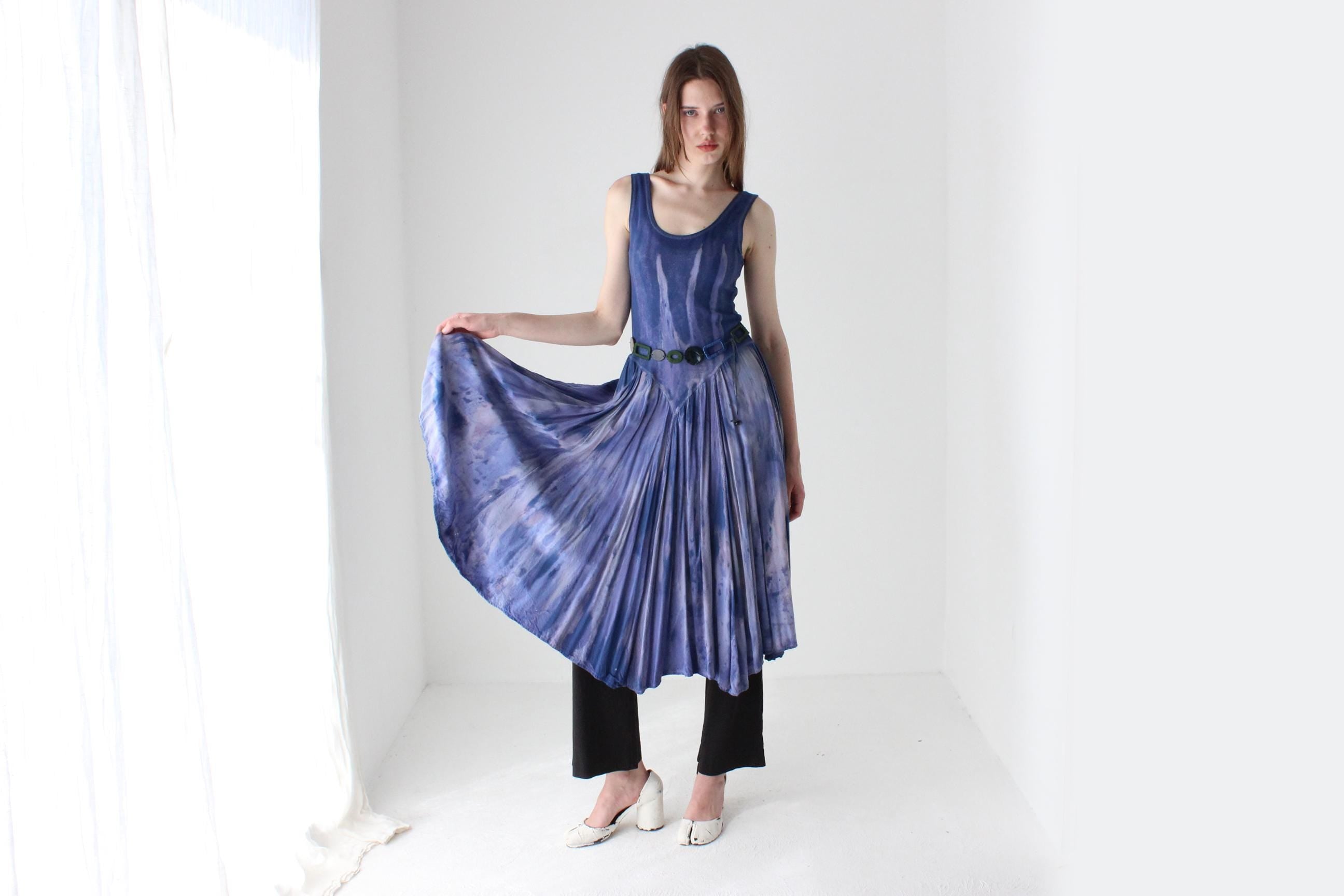 Coolest 90s Tie Dye Stretch Cotton Dress