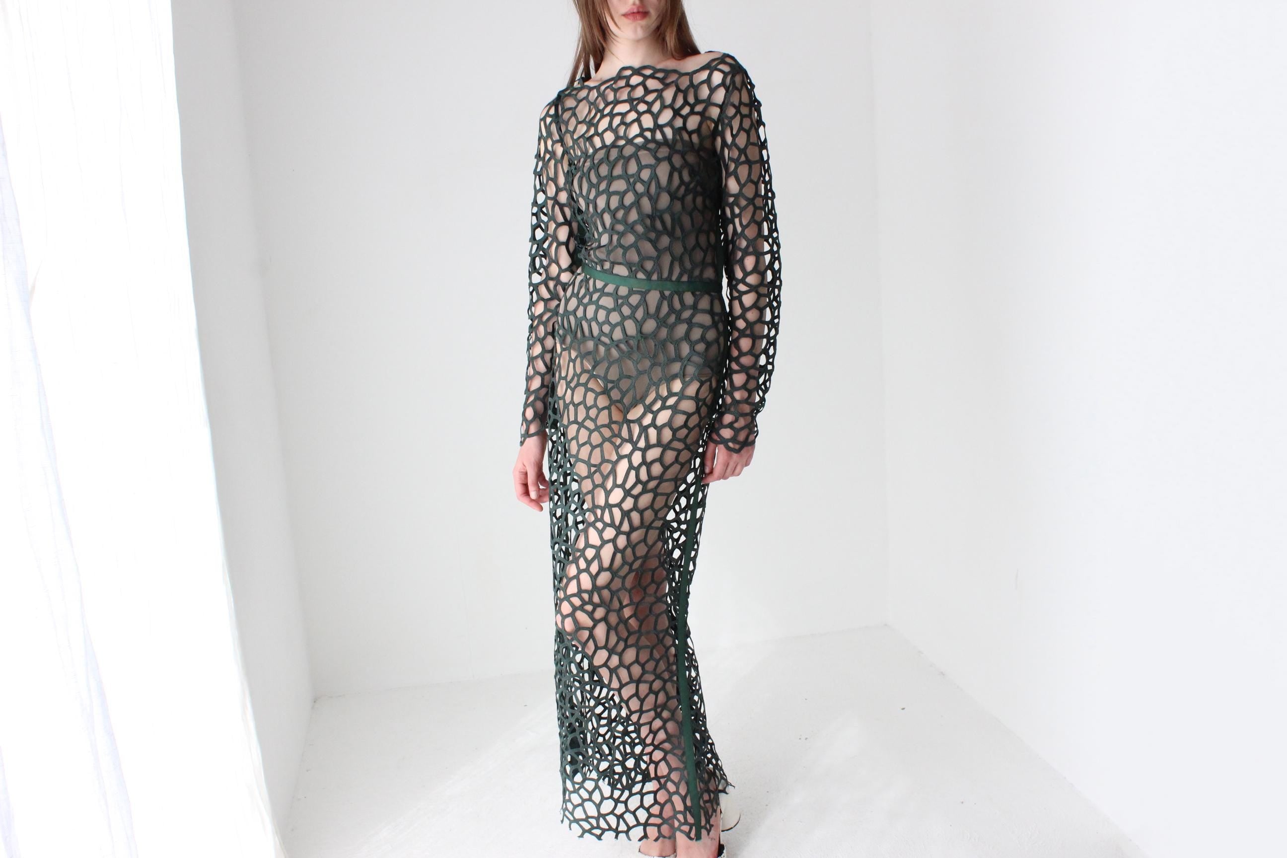 Funky Handmade Cotton Cut Out Maxi Dress