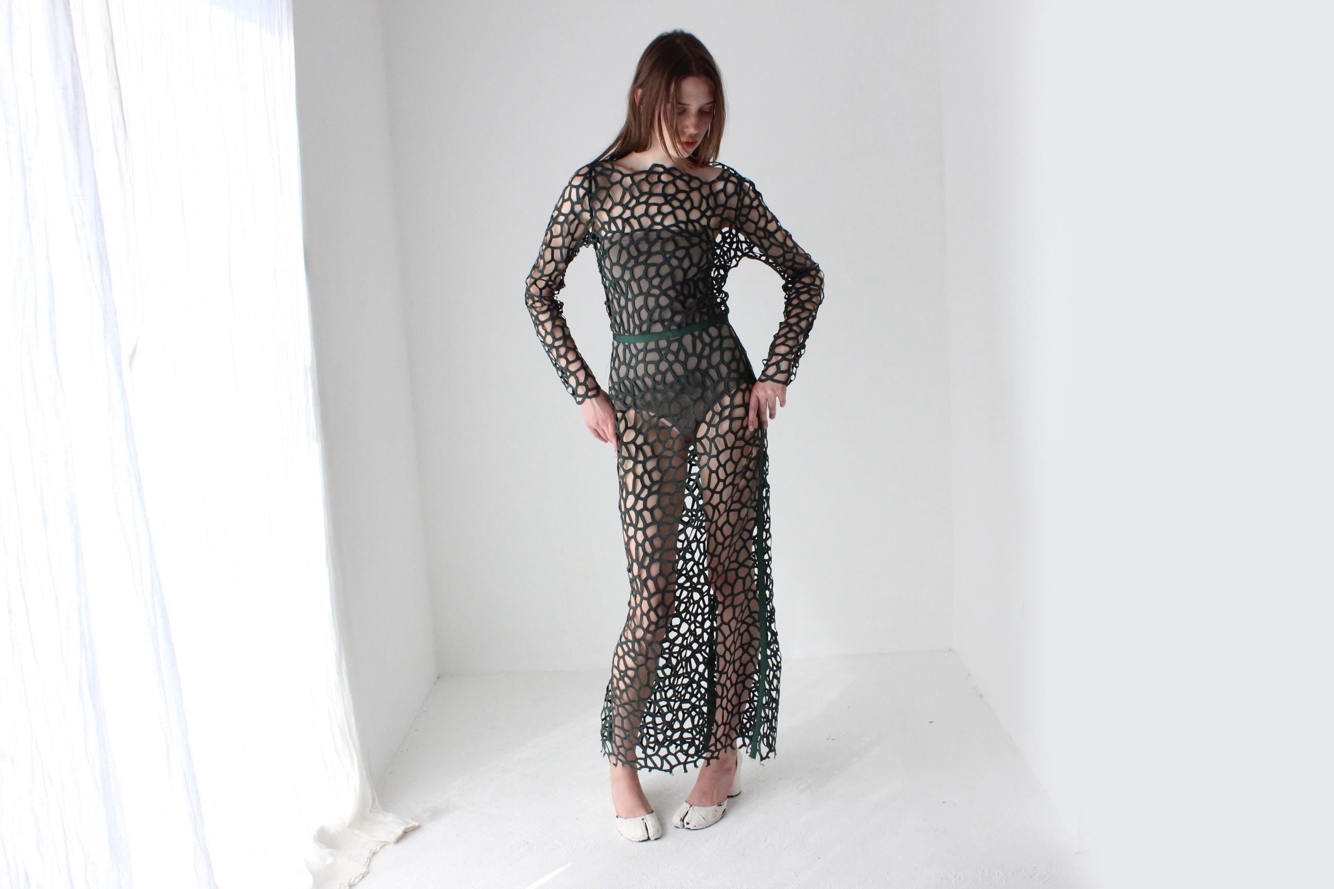 Funky Handmade Cotton Cut Out Maxi Dress