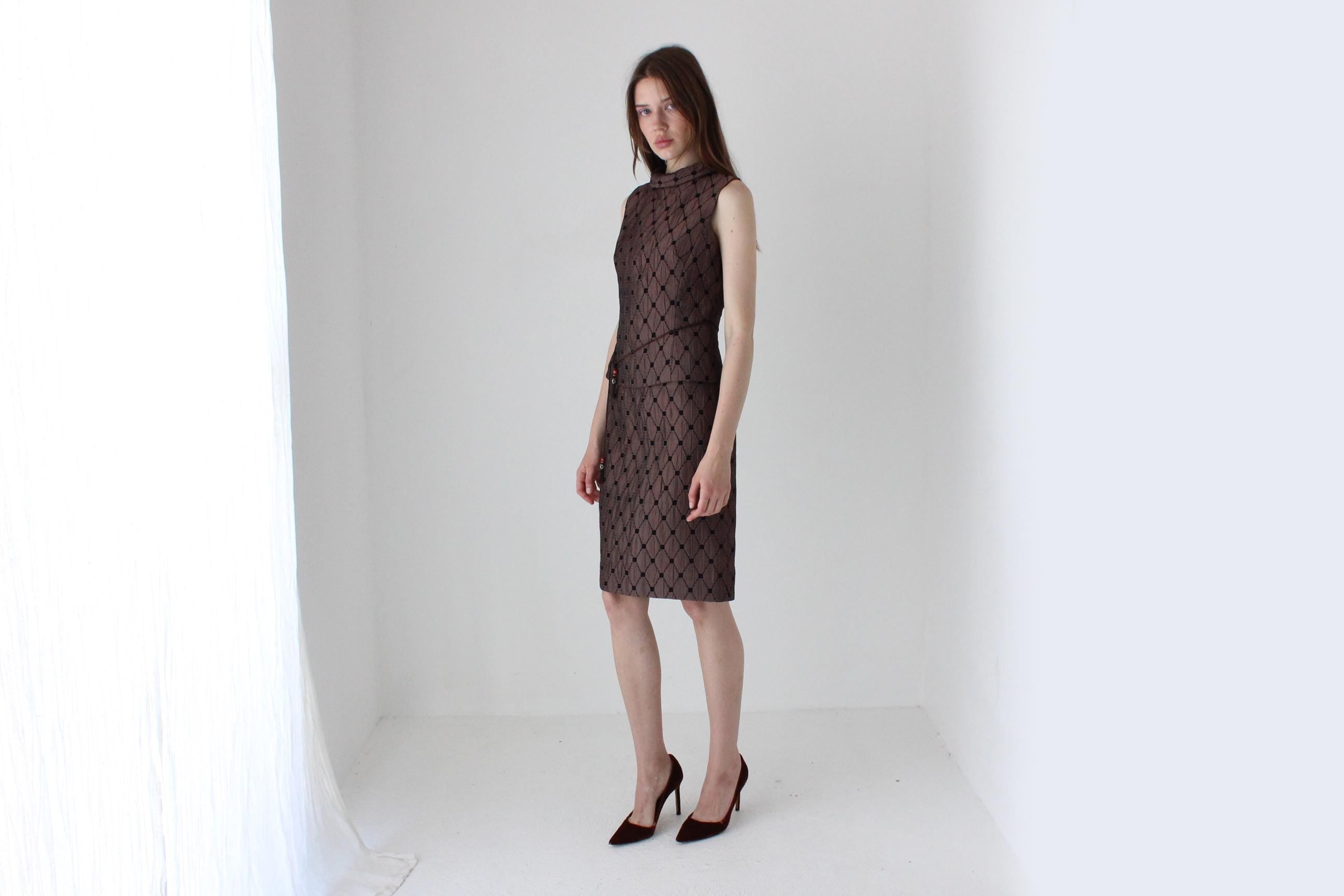 90s Quilted Gallery Girl Two Piece Top & Skirt Set