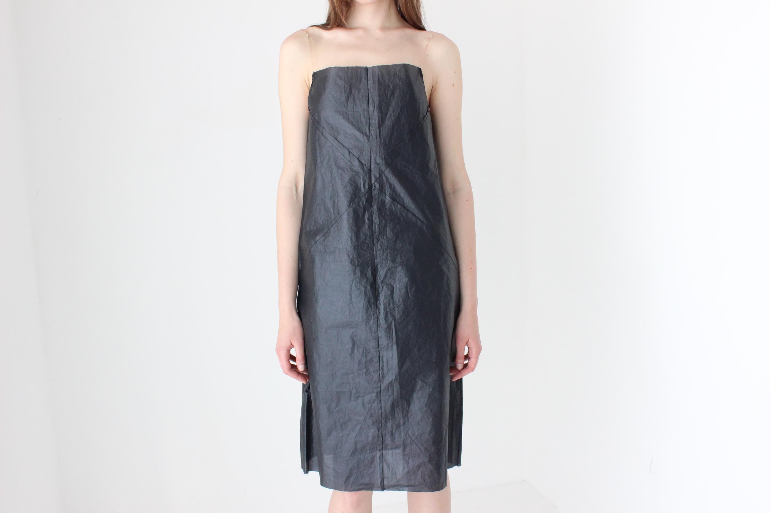 90s Japanese Vintage Plastic 'Floating' Invisible Strap Dress