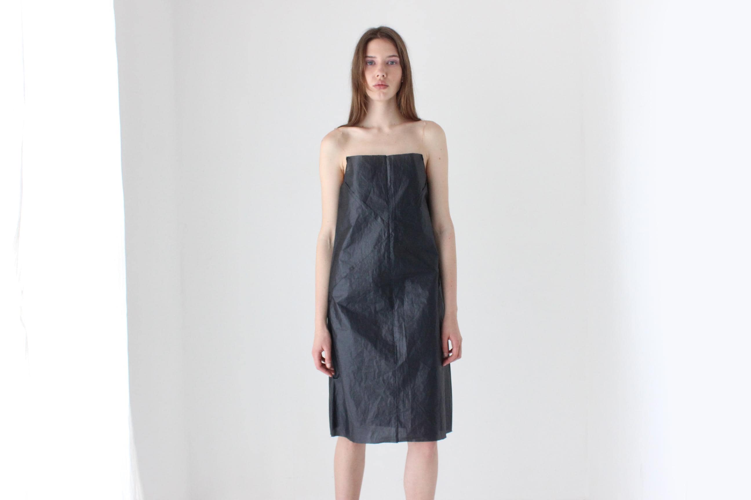 90s Japanese Vintage Plastic 'Floating' Invisible Strap Dress
