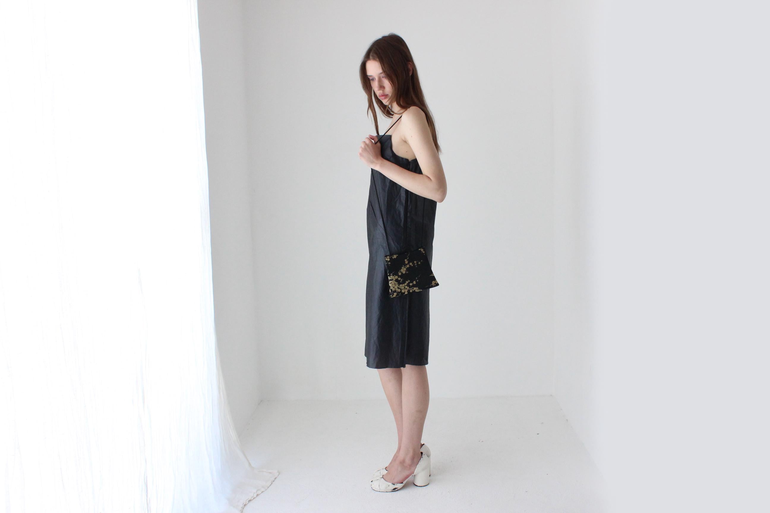 90s Chinese Satin Structured Mini Bag