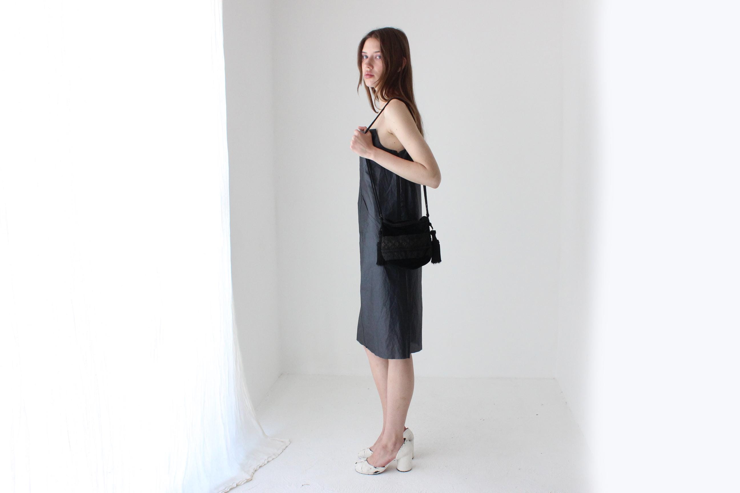 90s Moschino Velvet Tassel Opera Bag