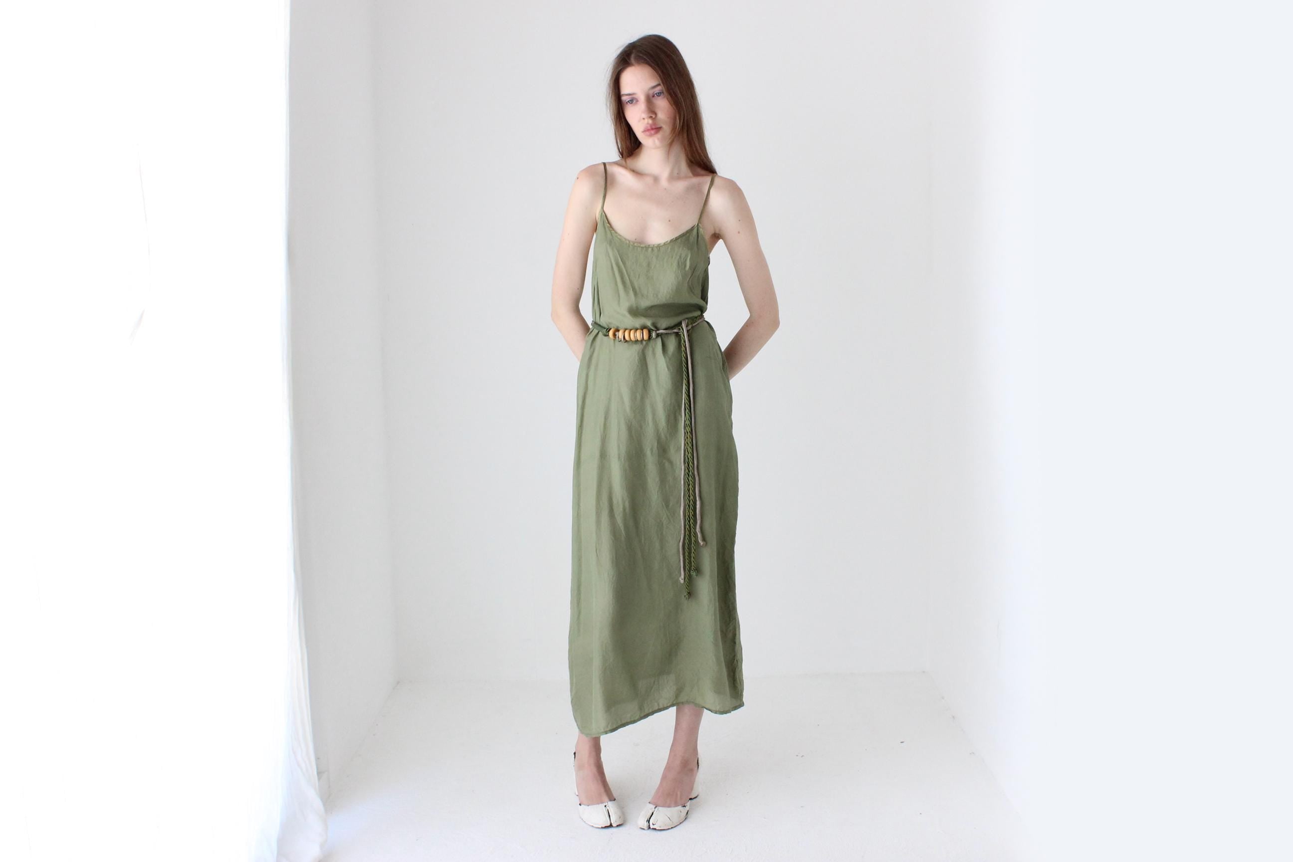 70s Olive Green Rope Belt