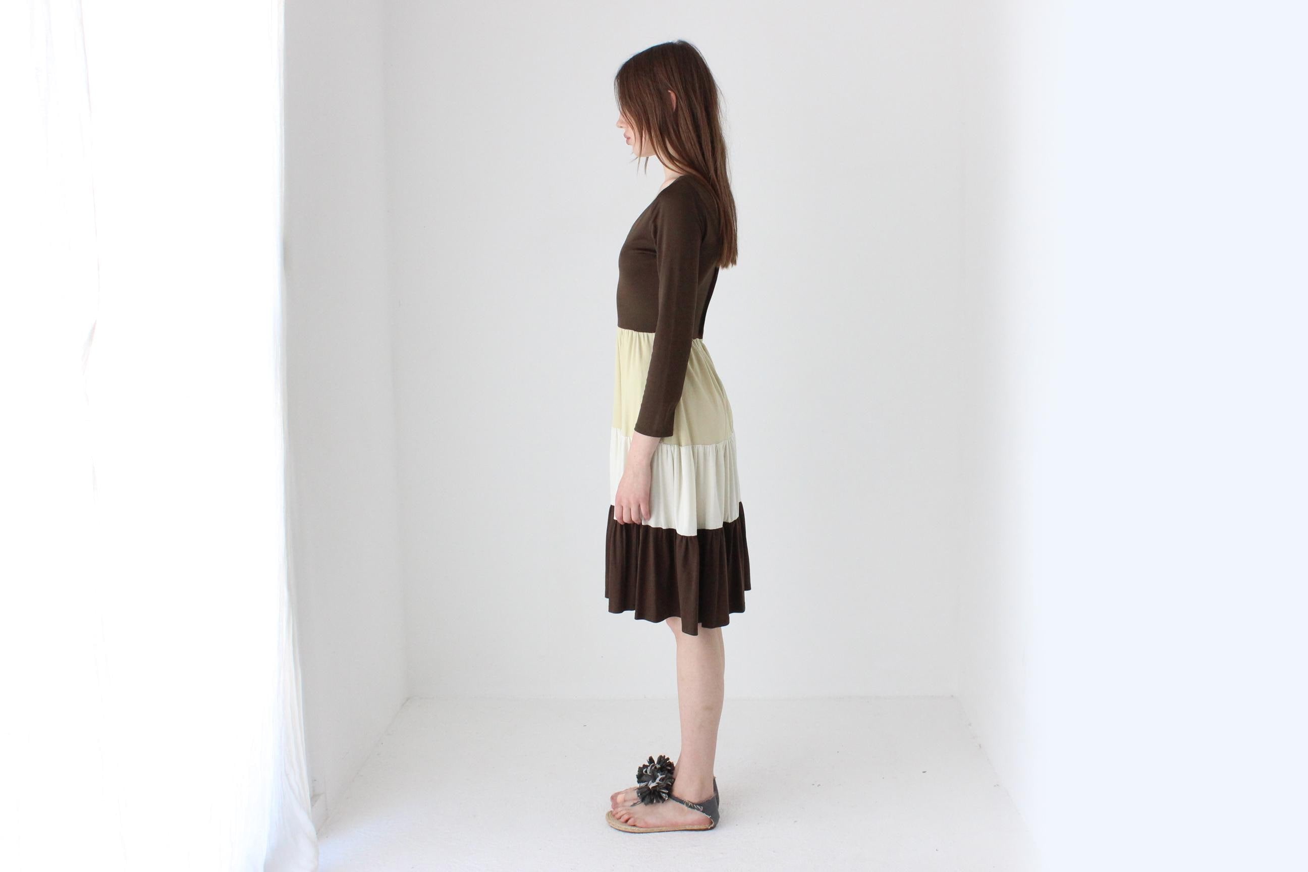 Funky 70s Tiered Jersey Dress