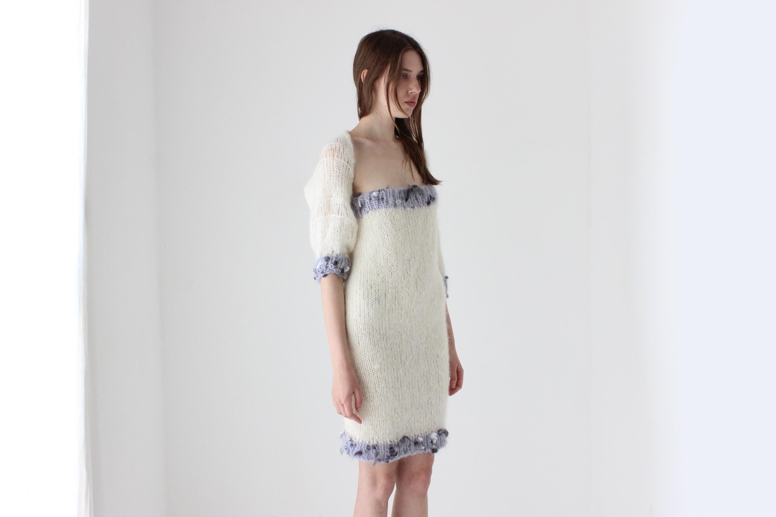 One Off Hand Knit Mohair Multi-Way Dress & Bolero Set