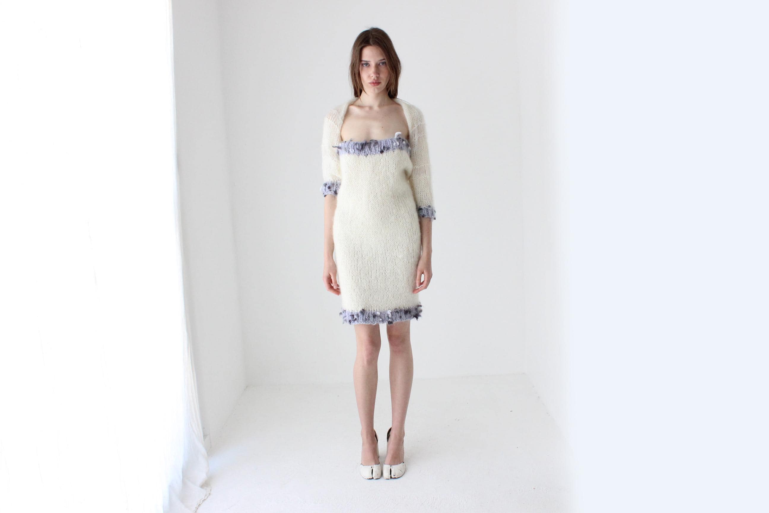 One Off Hand Knit Mohair Multi-Way Dress & Bolero Set