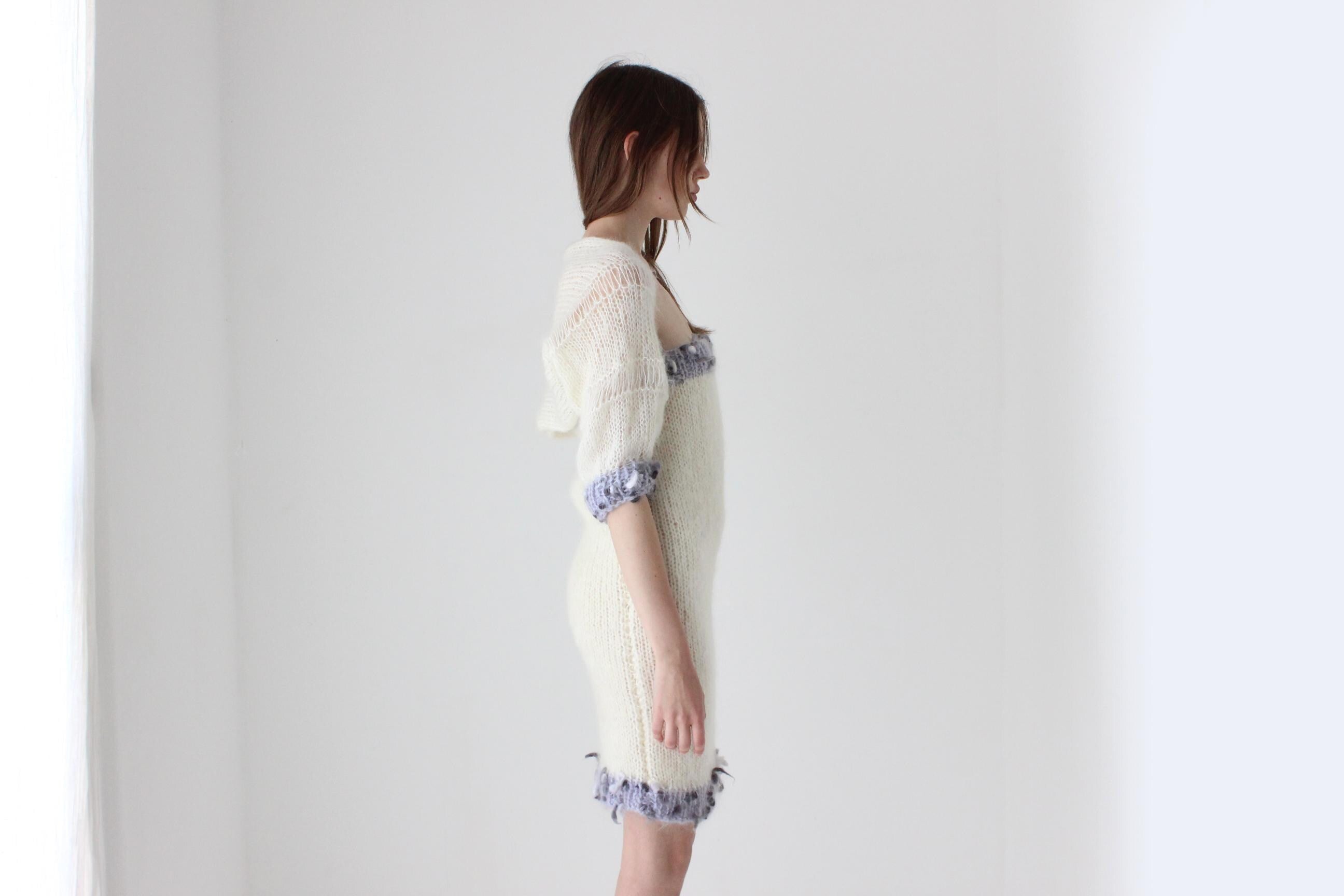 One Off Hand Knit Mohair Multi-Way Dress & Bolero Set