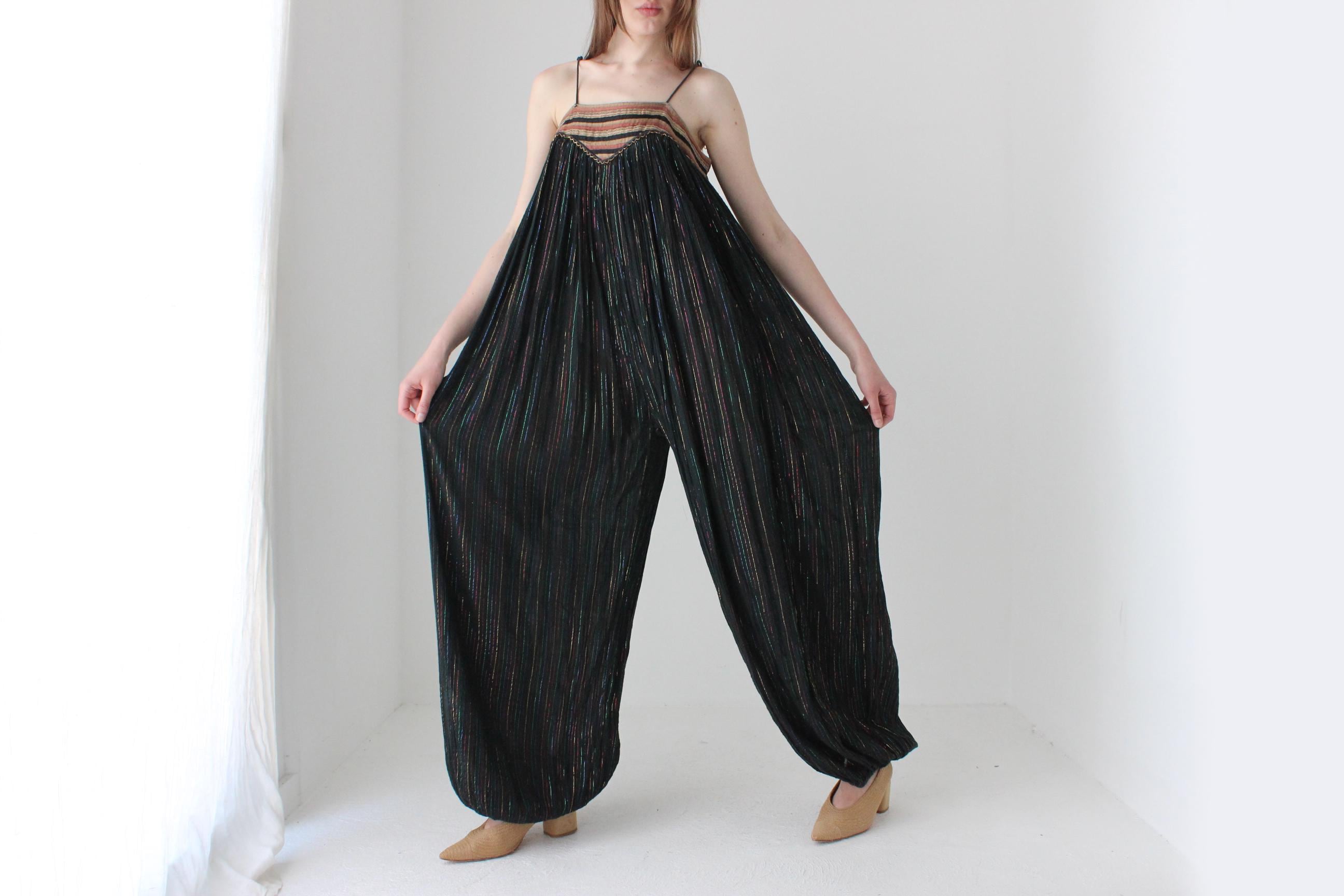 Rare As! 70s Disco Gauze Balloon Leg Jumpsuit