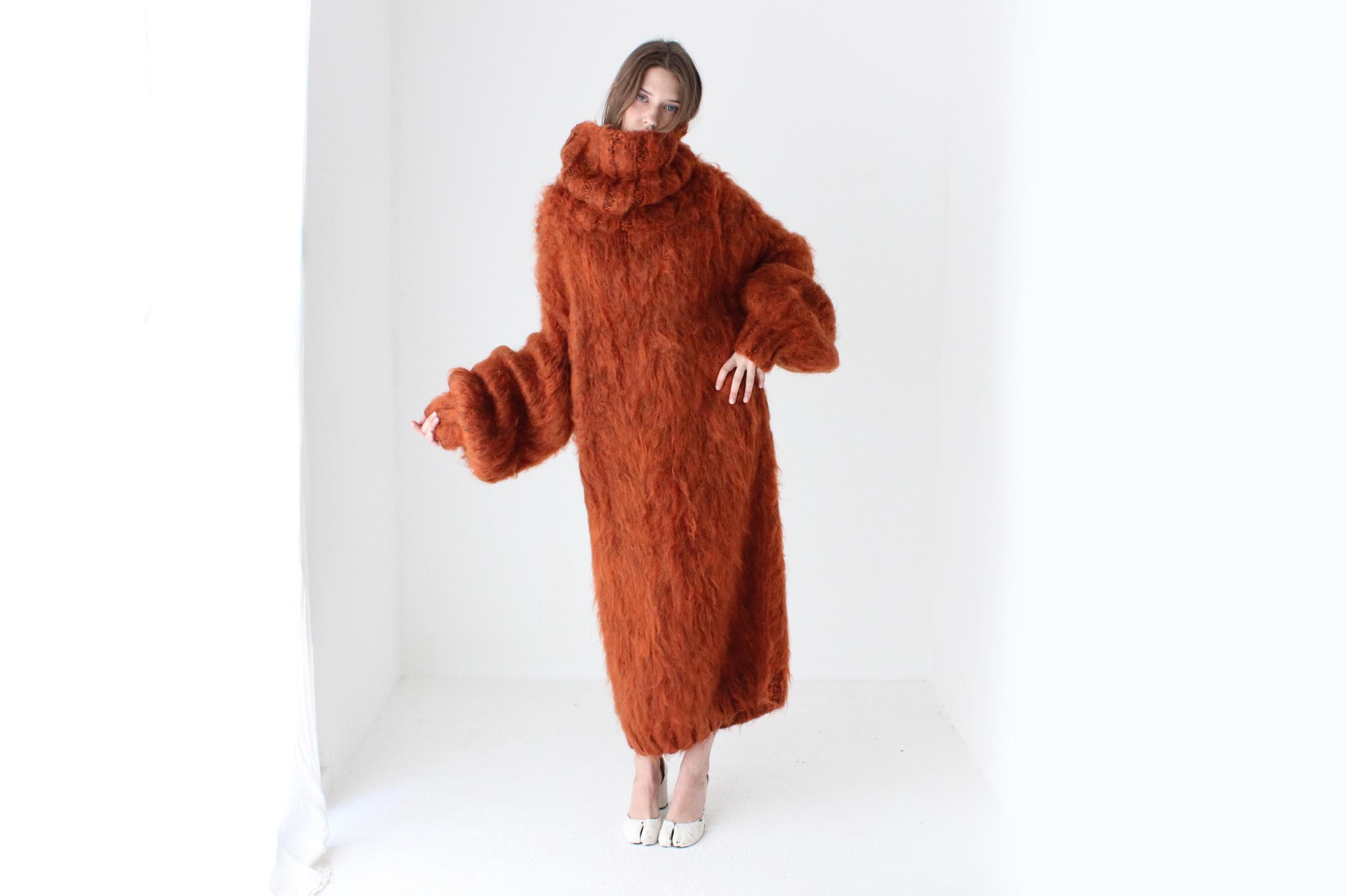 Outrageous Hand Knit Mohair Maxi Sweater Dress