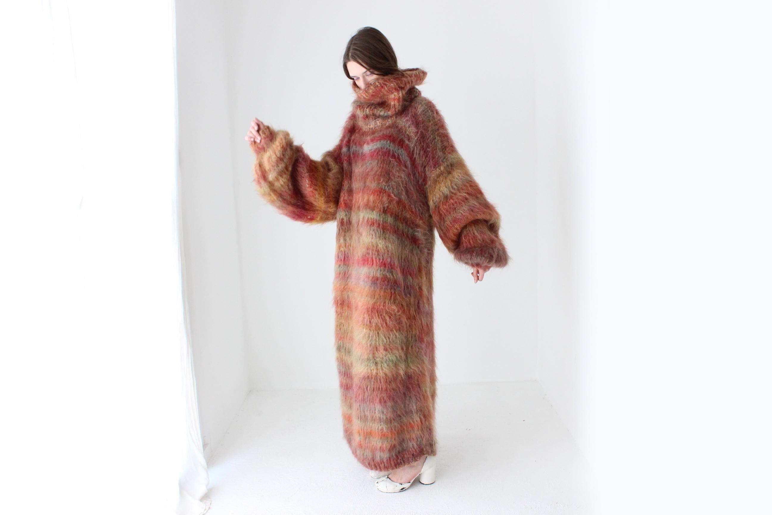 High Fashion Hand Knit Mohair Oversized Sweater Dress