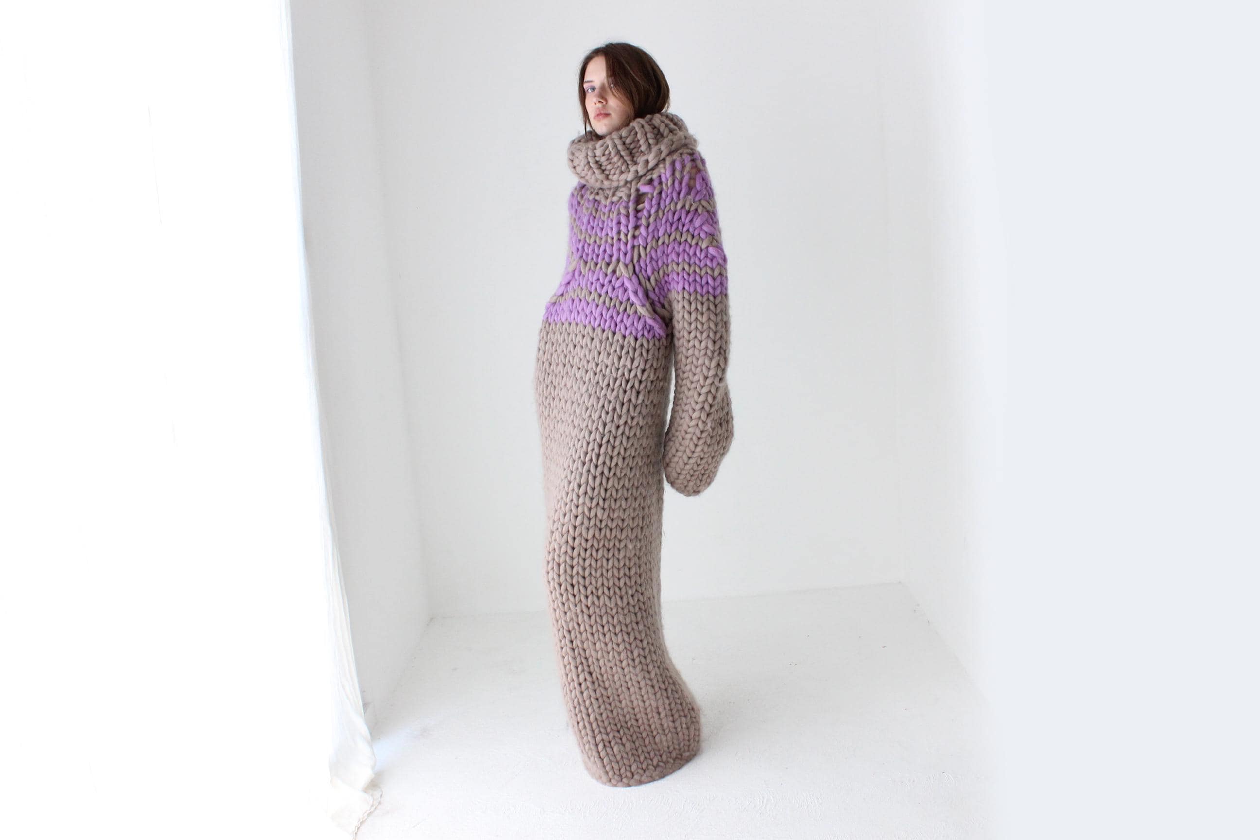 Completely Out There Editorial-Ready Chunky Knit Sweater Dress