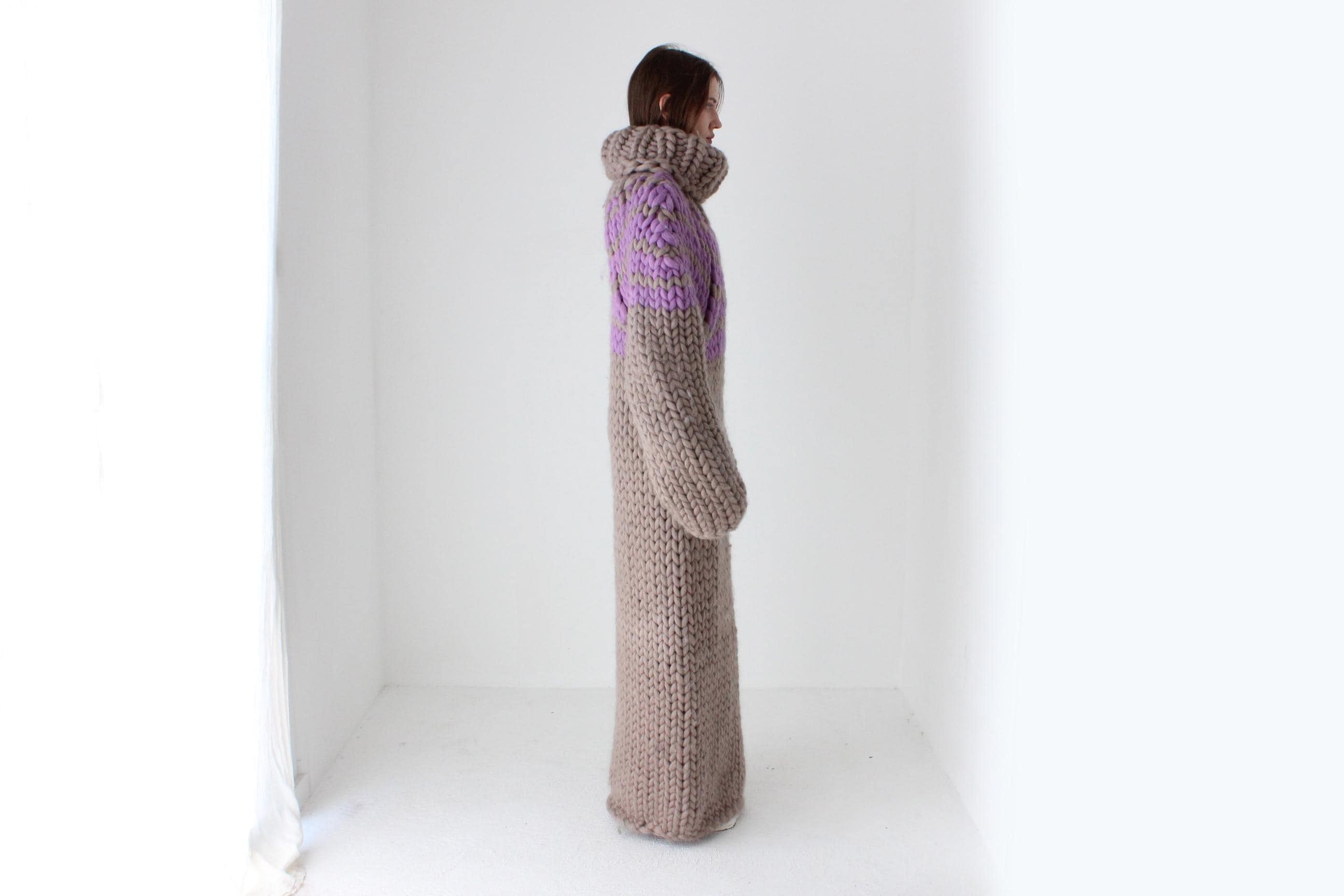 Completely Out There Editorial-Ready Chunky Knit Sweater Dress