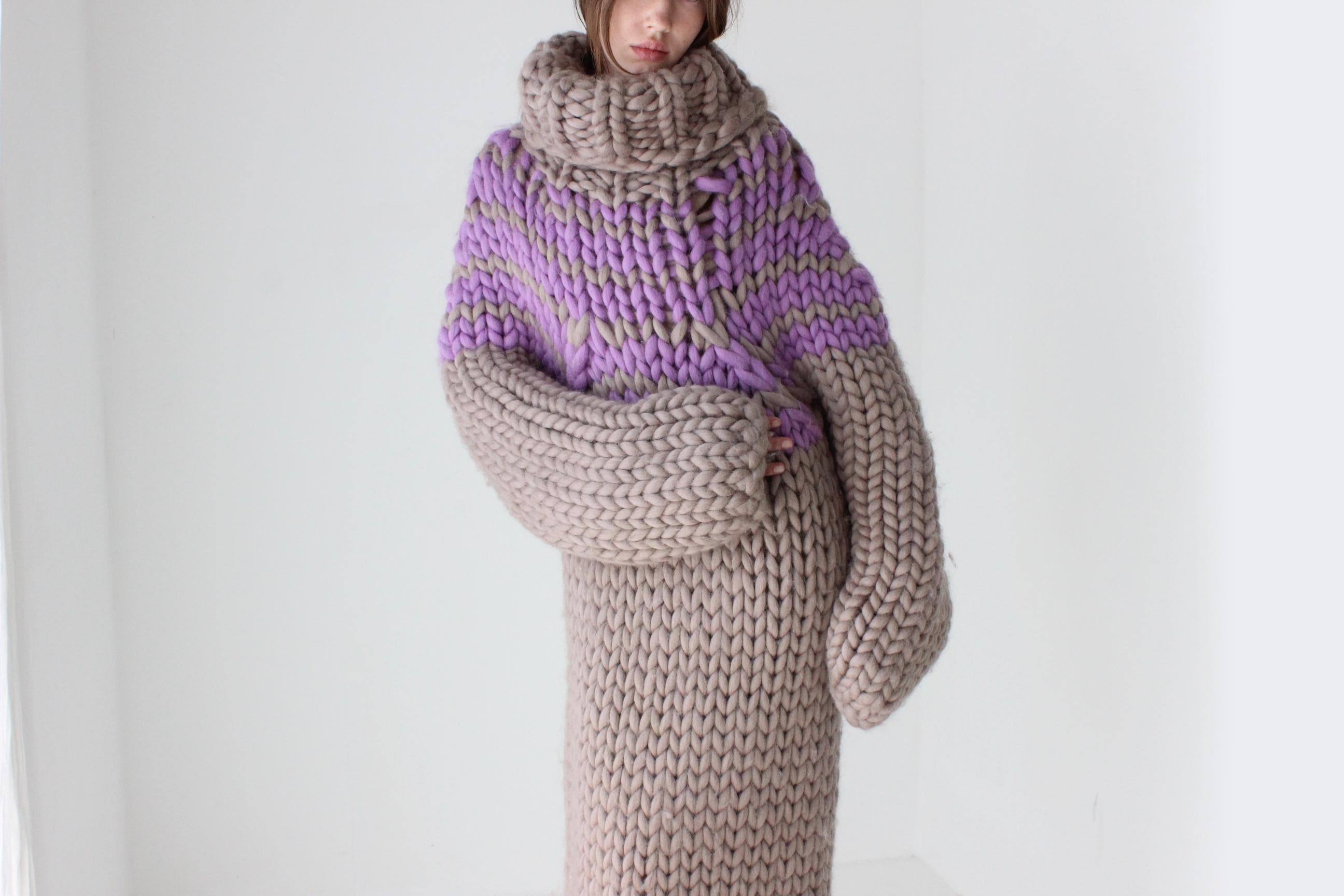 Completely Out There Editorial-Ready Chunky Knit Sweater Dress