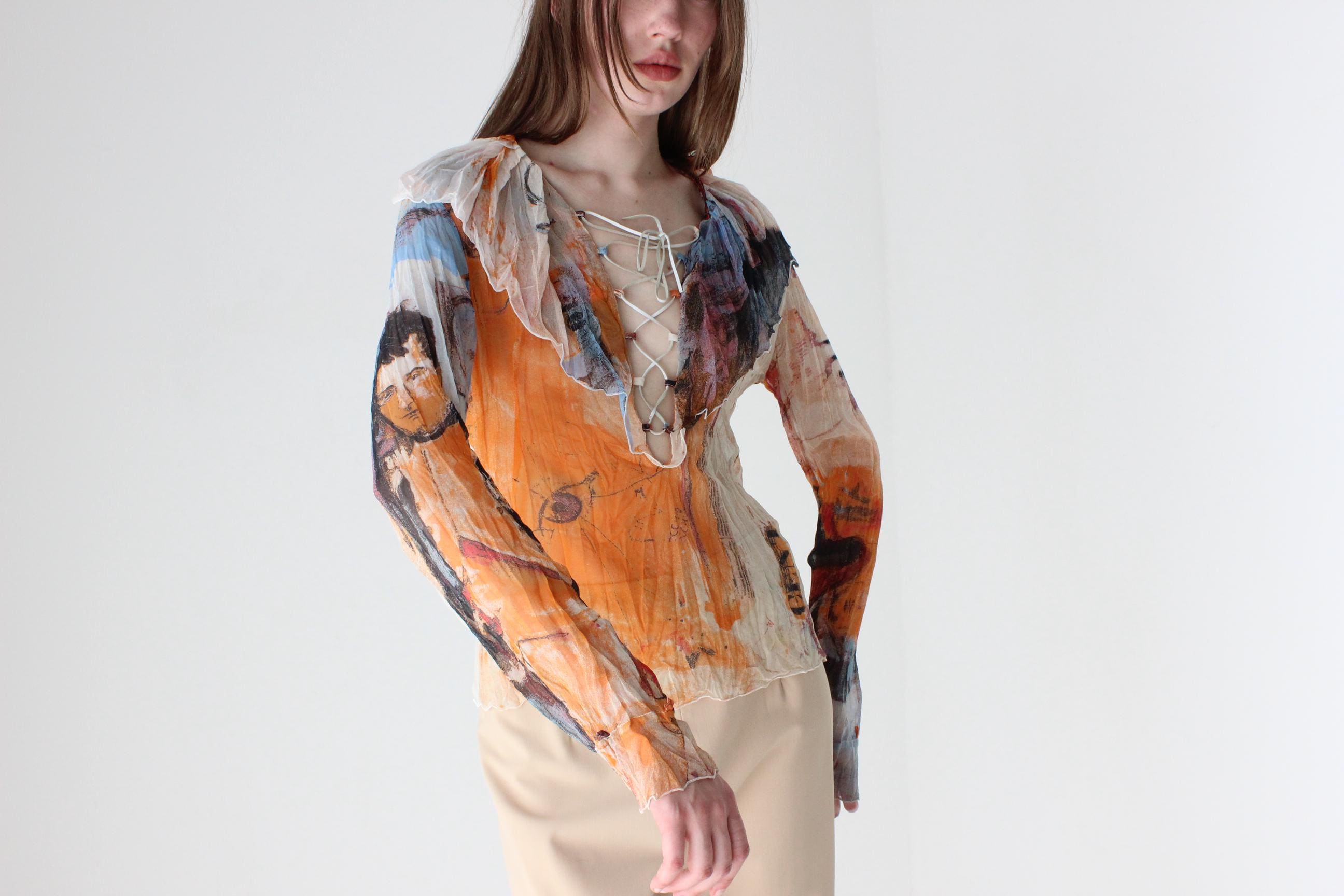 Y2K Just Cavalli Surrealist Top