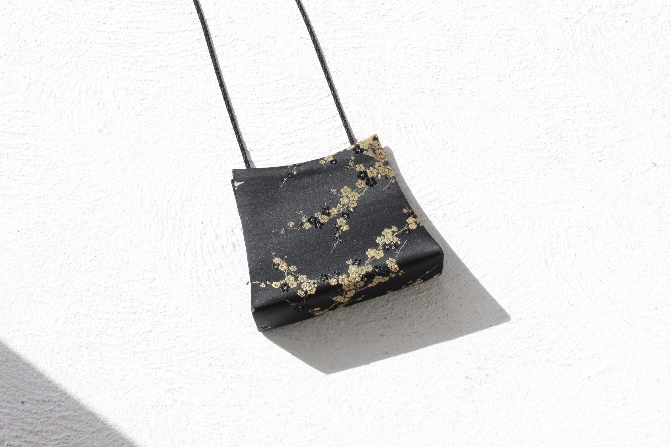 90s Chinese Satin Structured Mini Bag