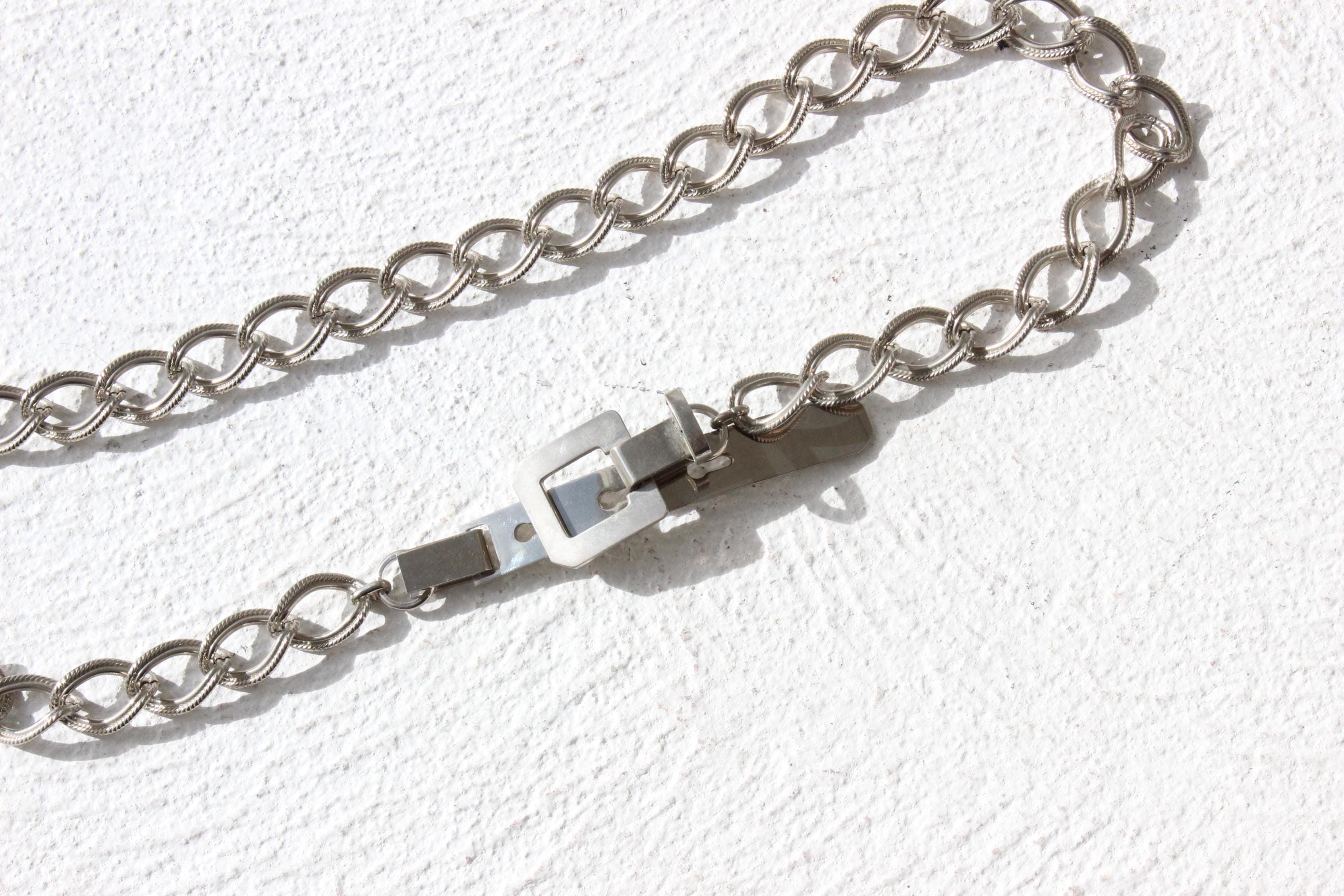 80s Chunky Silver Chain Belt