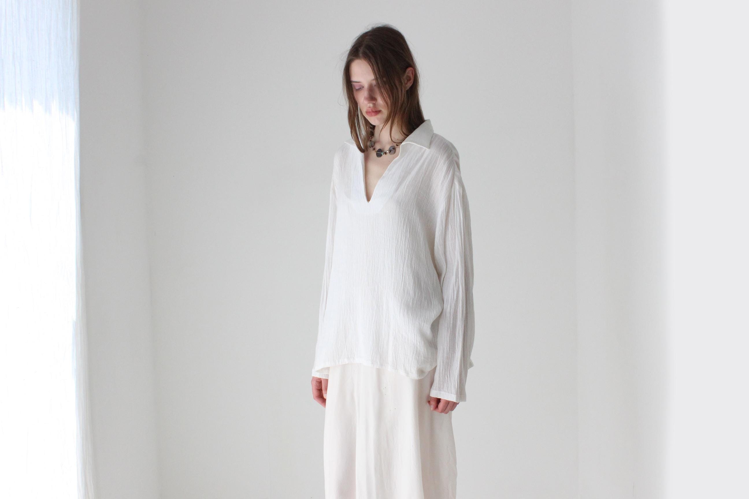 90s Cotton Gauze Unisex Artist Smock Shirt
